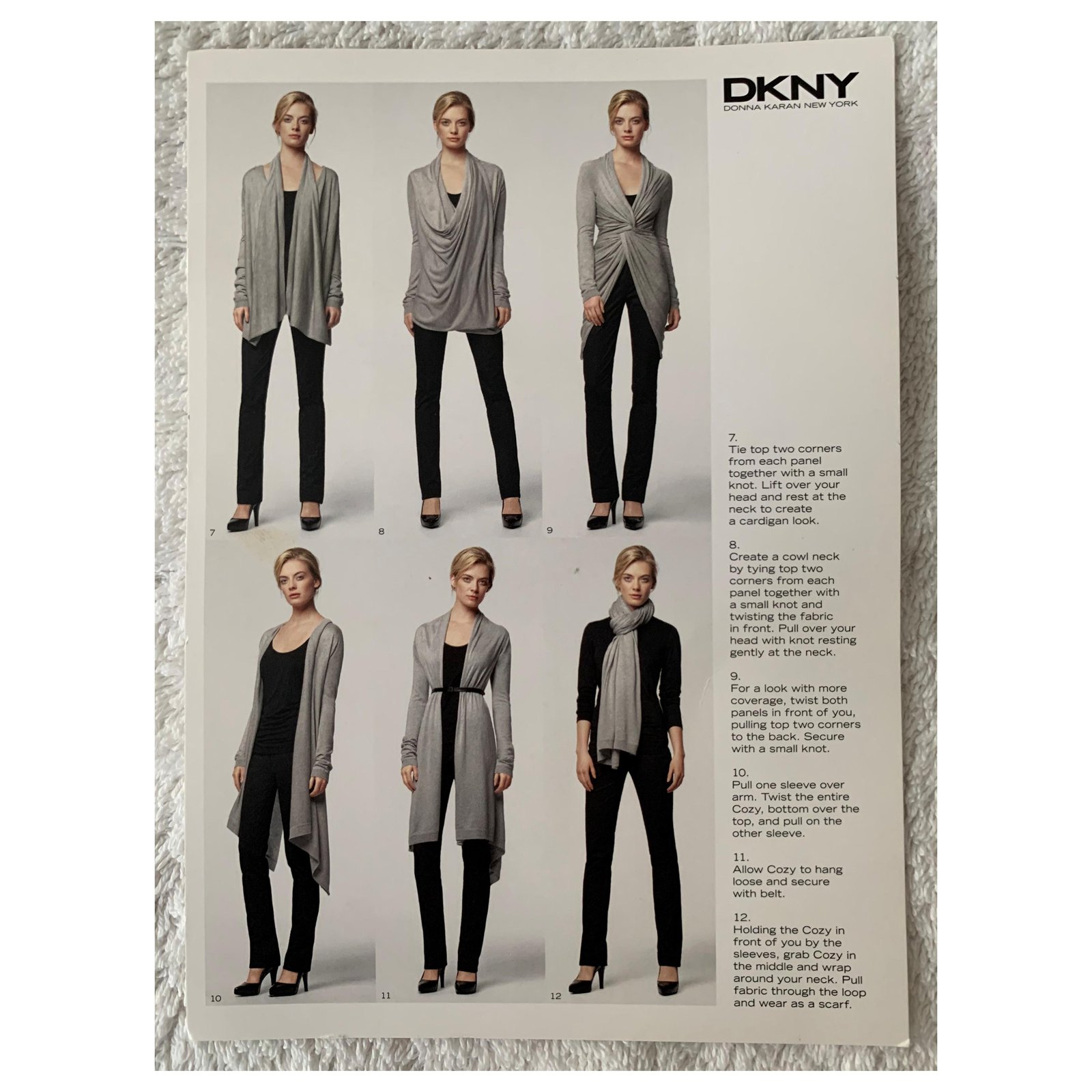 Dkny cozy discount silk small grey