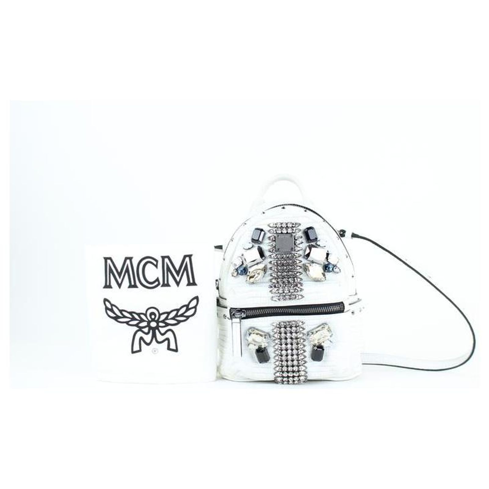 mcm mini swarovski special 829mct15 backpack Lot - MCM Stark Leather Mini Backpack, H.- 10 in., W.- 8 3/4 in main image 4