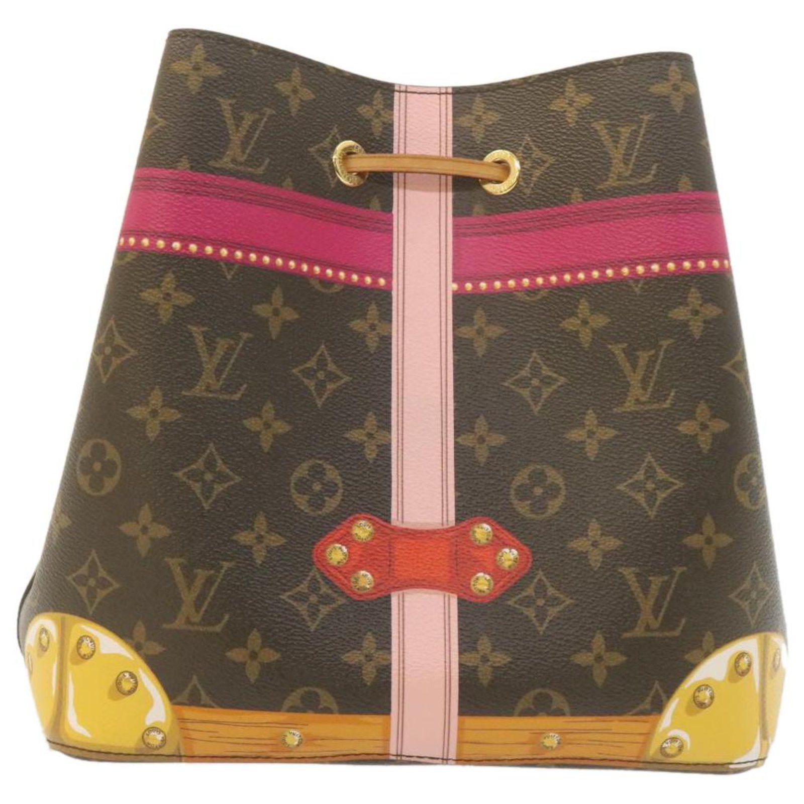 Néonoé LOUIS VUITTON Monogram Trunk Neo Noe Shoulder Bag Pink