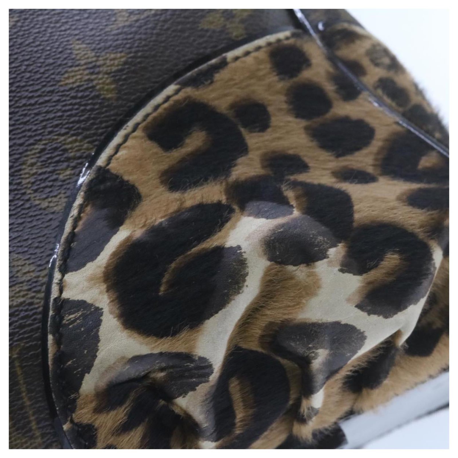 LOUIS VUITTON Monogram Leopard Adele Hand Bag M95284 LV Auth 21019
