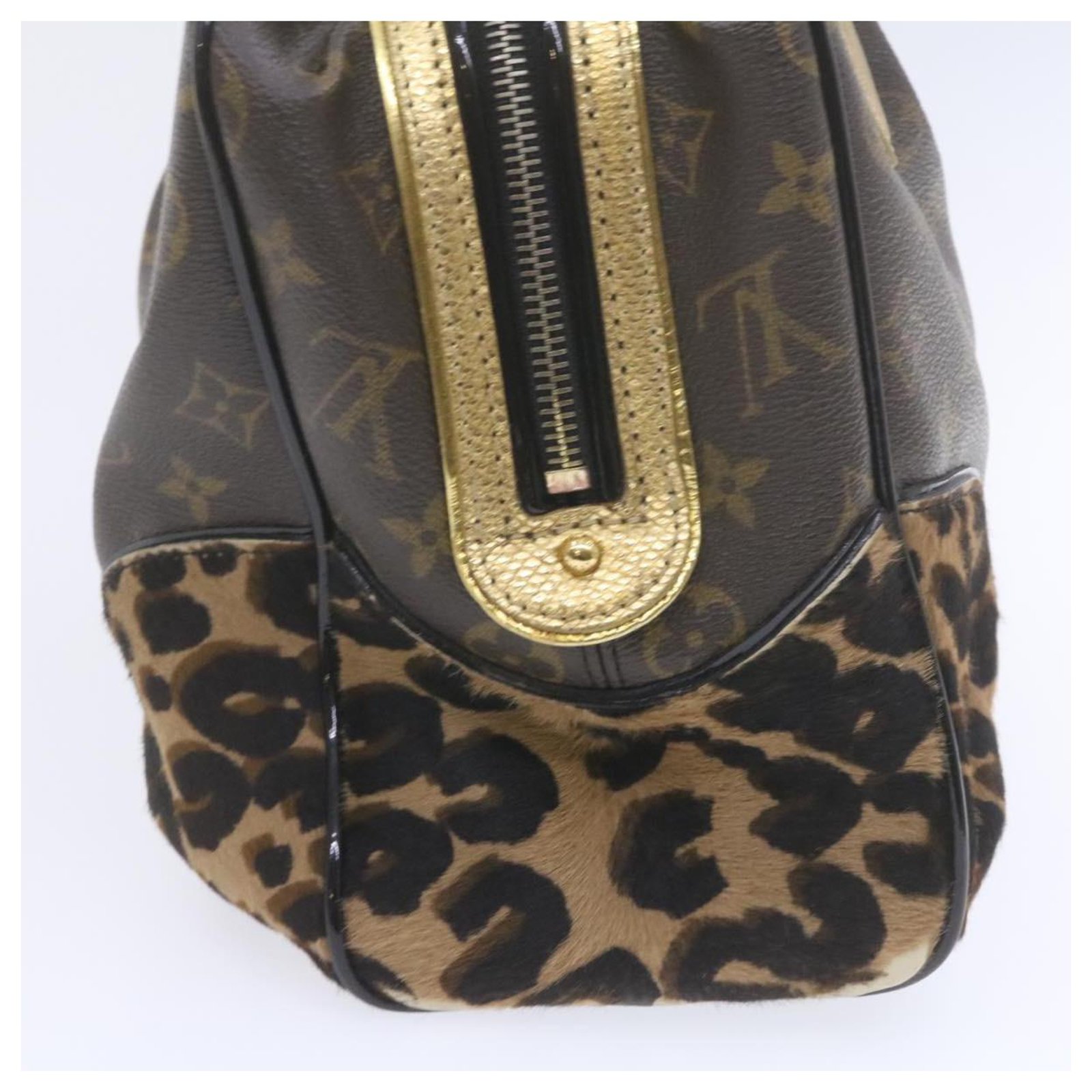 LOUIS VUITTON Monogram Leopard Adele Hand Bag M95284 LV Auth 21019 Cloth  ref.288023 - Joli Closet