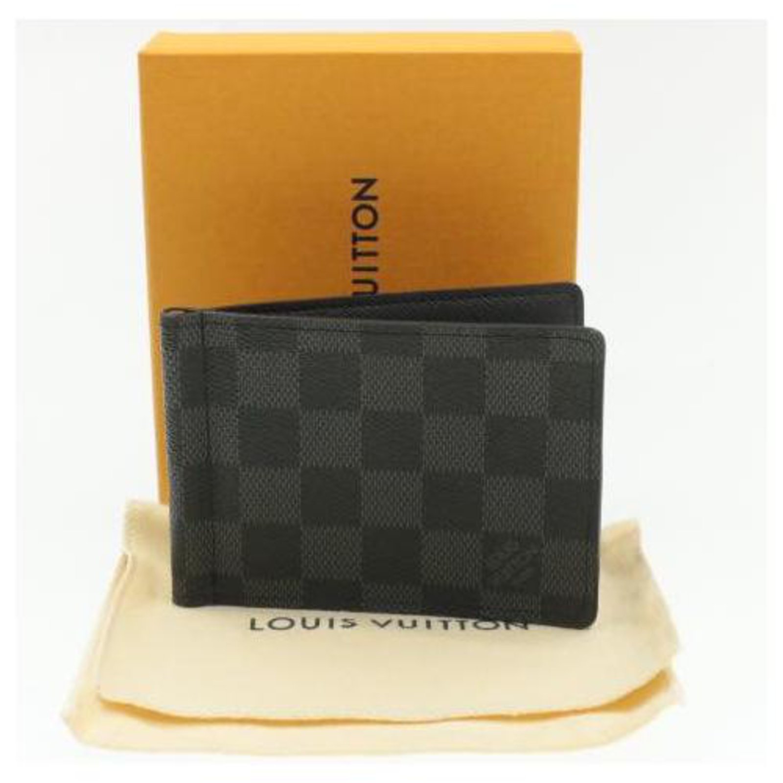 Louis Vuitton, Accessories, Auth Louis Vuitton Damier Graphite  Portefeuille Pance Money Clip N600