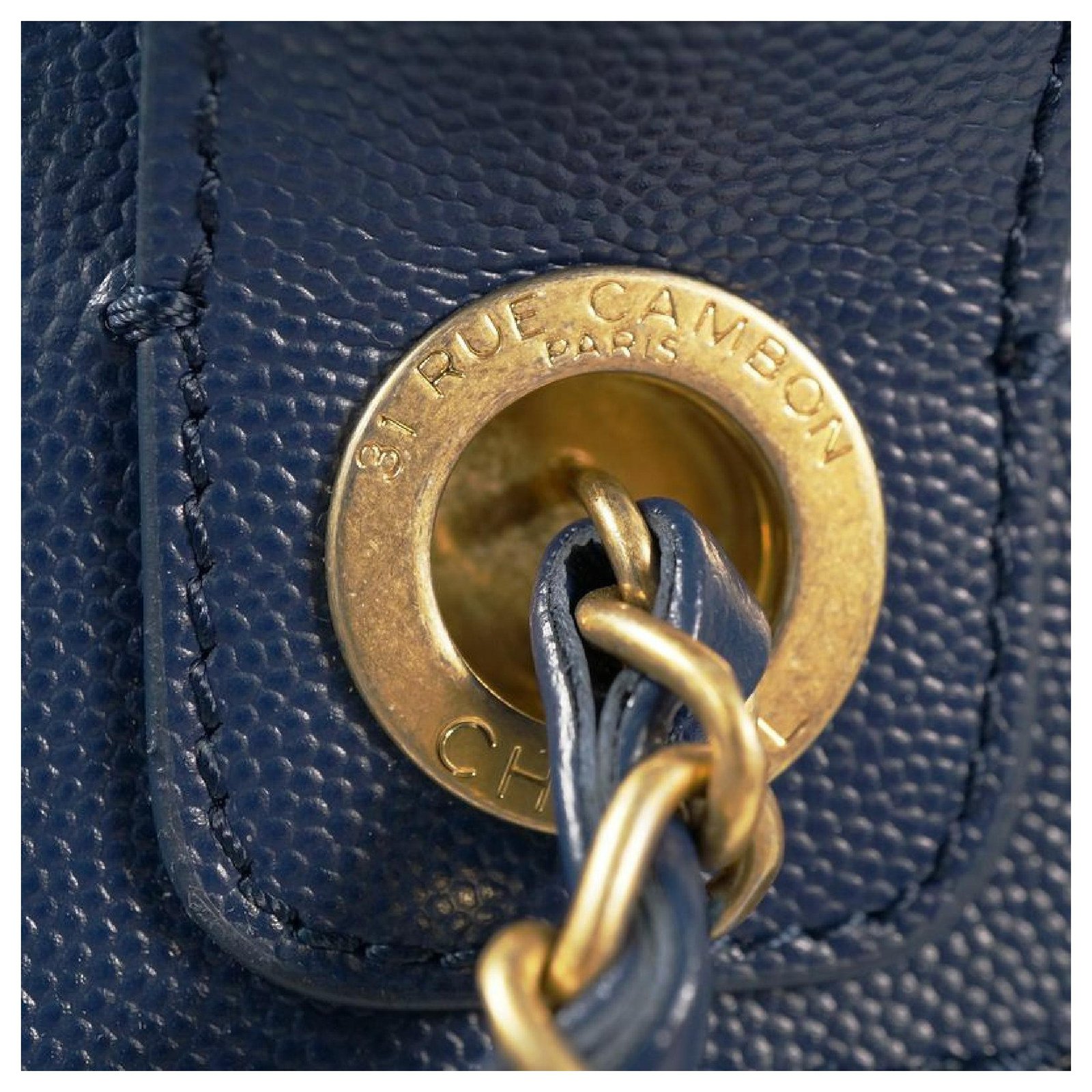 Chanel 2WAY shoulder bag Deauville stats chain tote Womens tote bag Navy x  gold hardware