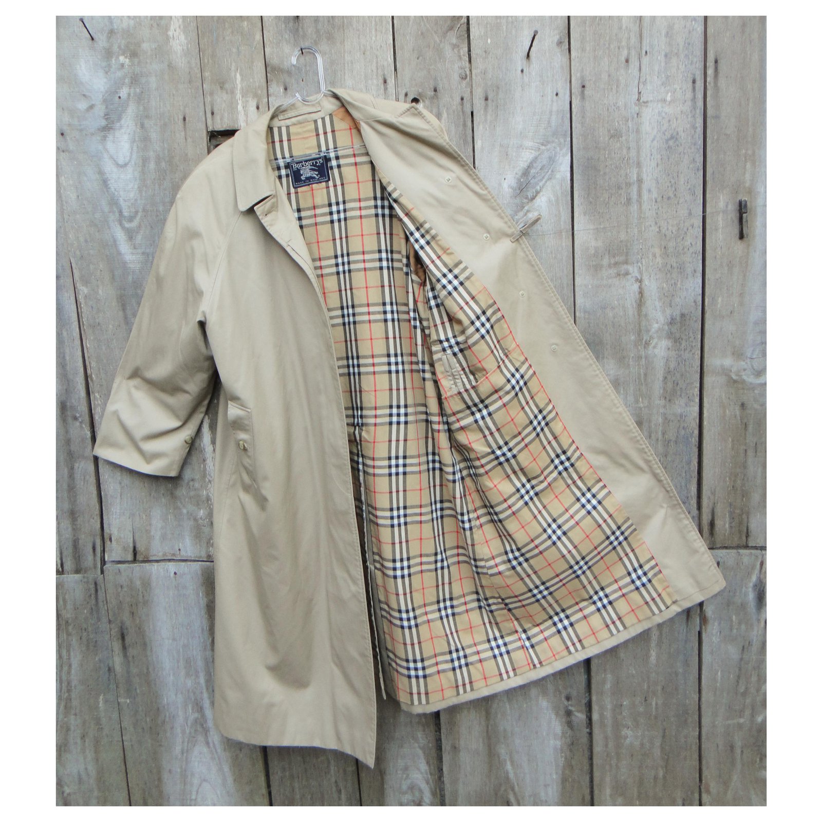 Burberry woman raincoat vintage t 48 Beige Cotton Polyester ref.289391 ...