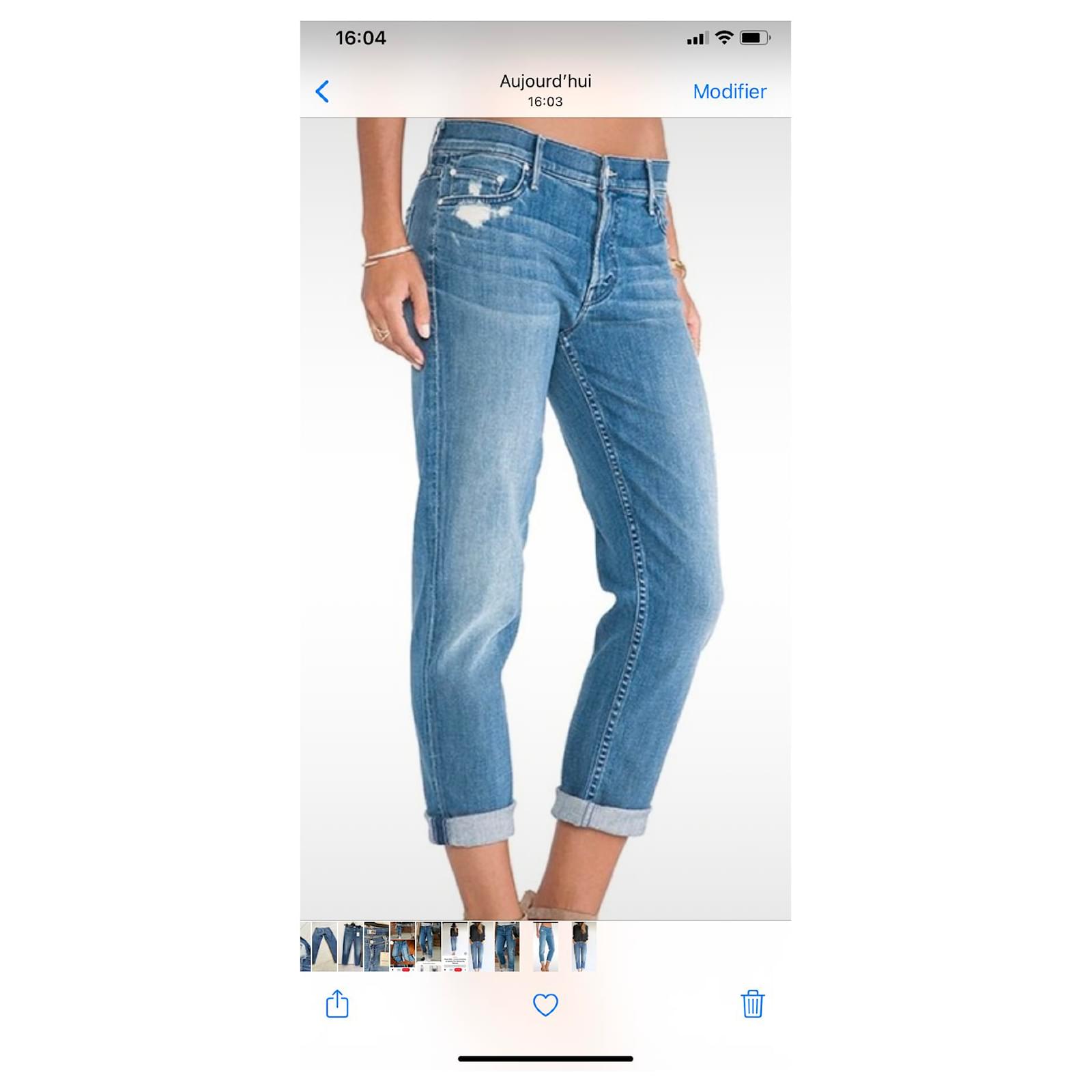 Mother The Dropout graffiti Girl Coton Jean Bleu Joli