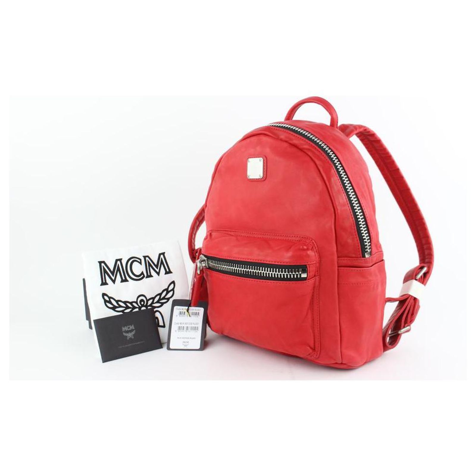 MCM authentic Leather backpack tumbler red MCM Tumbler Red Leather Backpack ref.289980 - Joli Closet main image 2