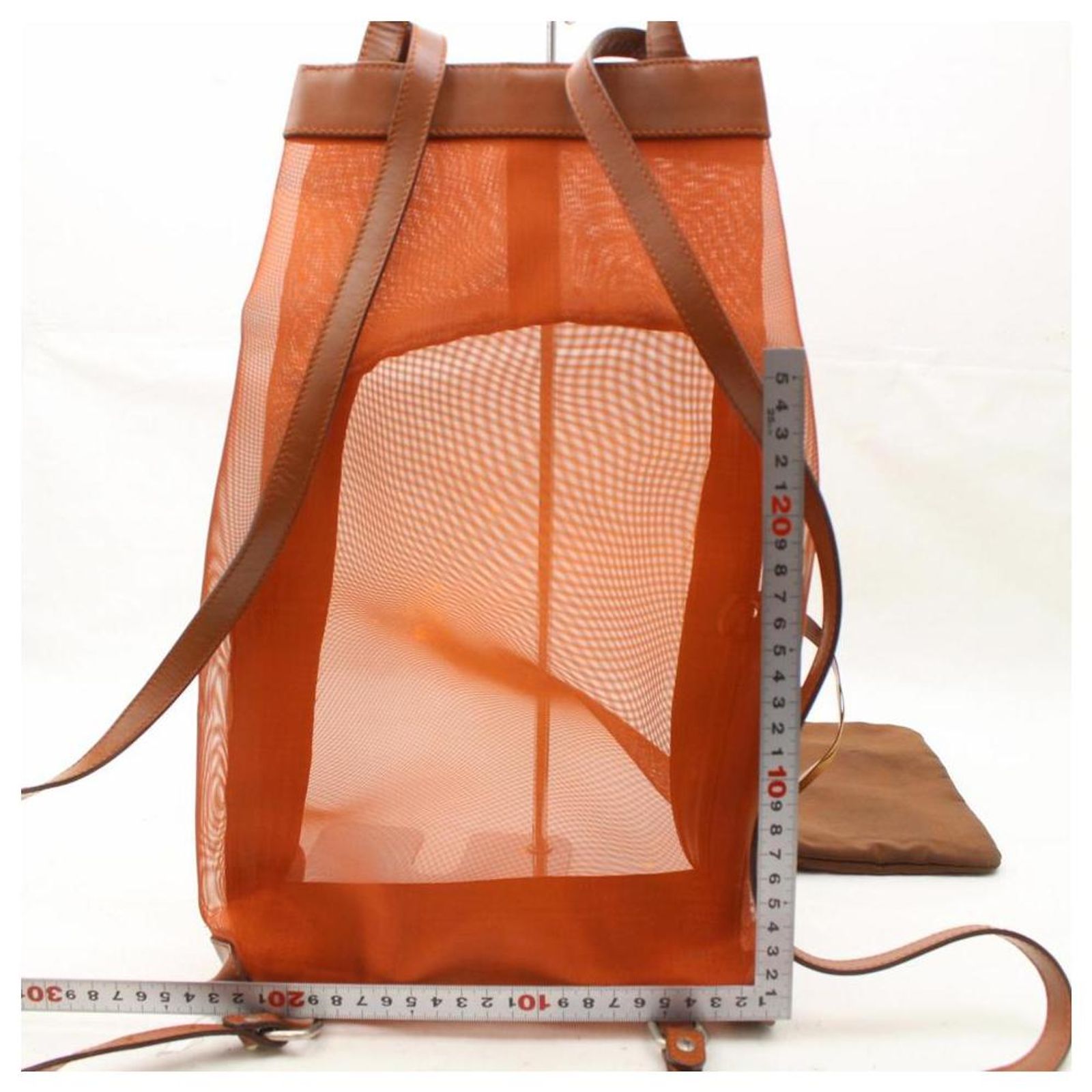 Loewe Mesh Backpack with Pouch Orange Nylon Tote ref.290008  display picture 2