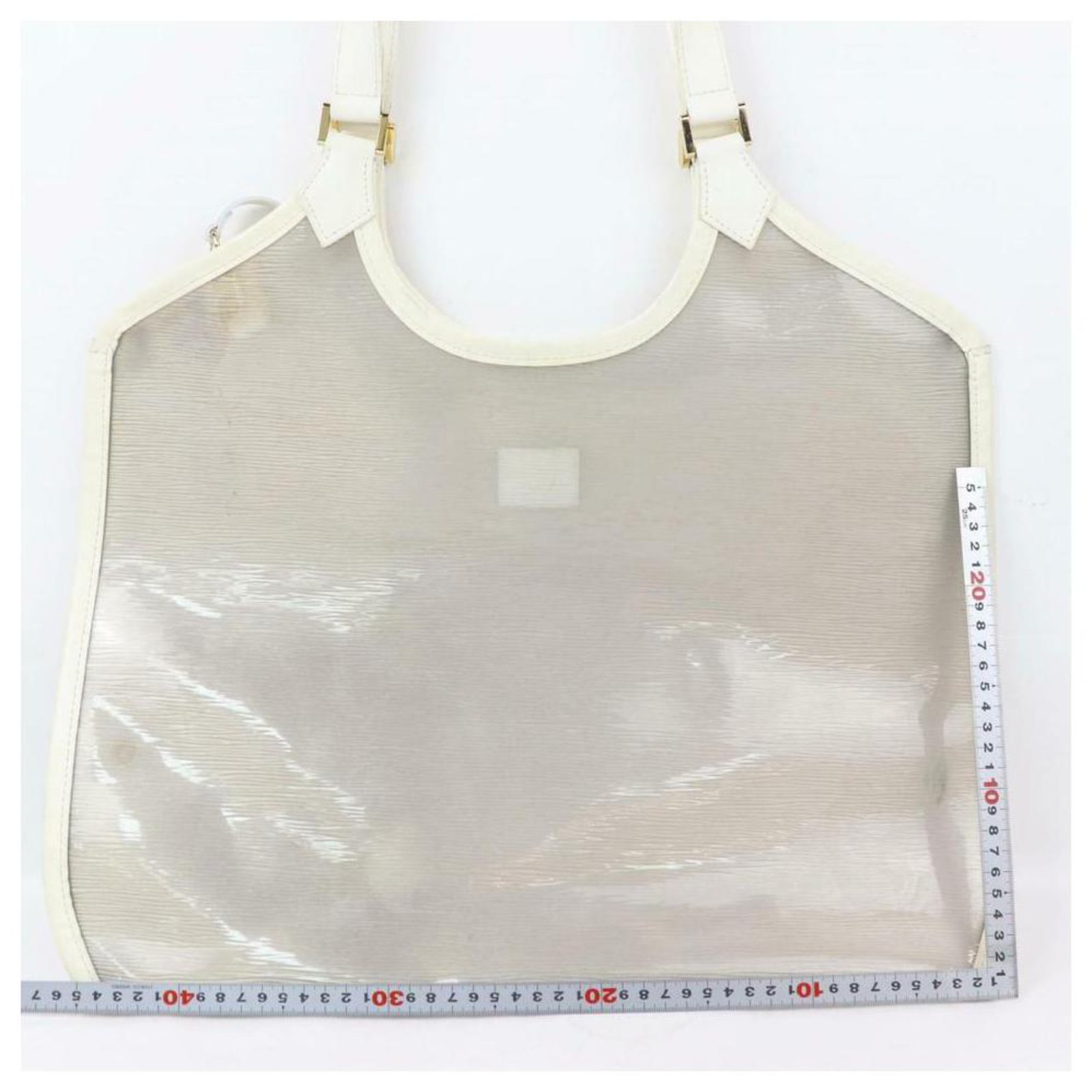 Louis Vuitton Clear Translucent Epi Baia Plage Tote with Pouch White  ref.290049 - Joli Closet