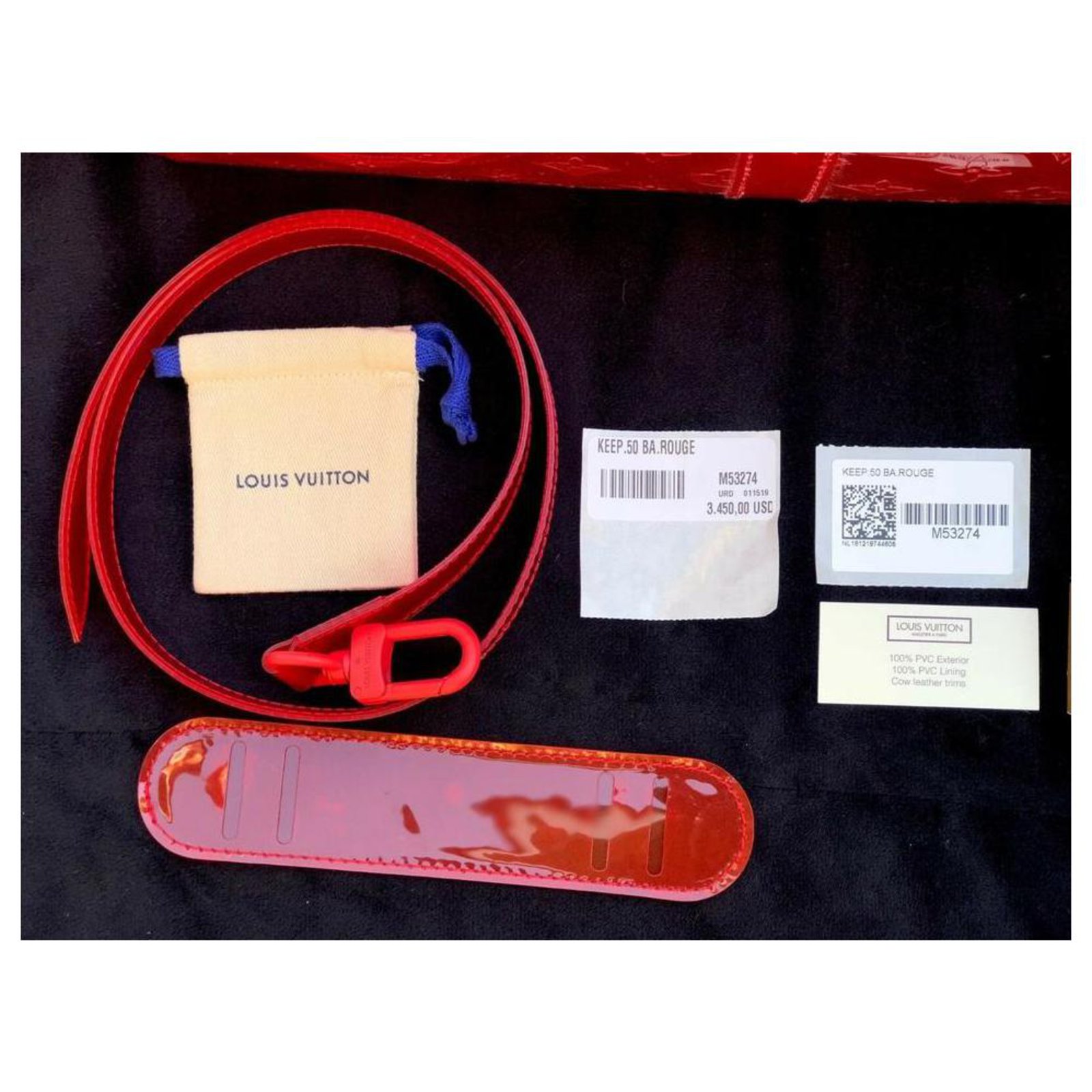 Louis Vuitton Keepall Rgb Clear Ss19 Virgil Abloh Bandouliere 50 Red Pvc  Weekend/Travel Bag Leather Chain Resin ref.290219 - Joli Closet