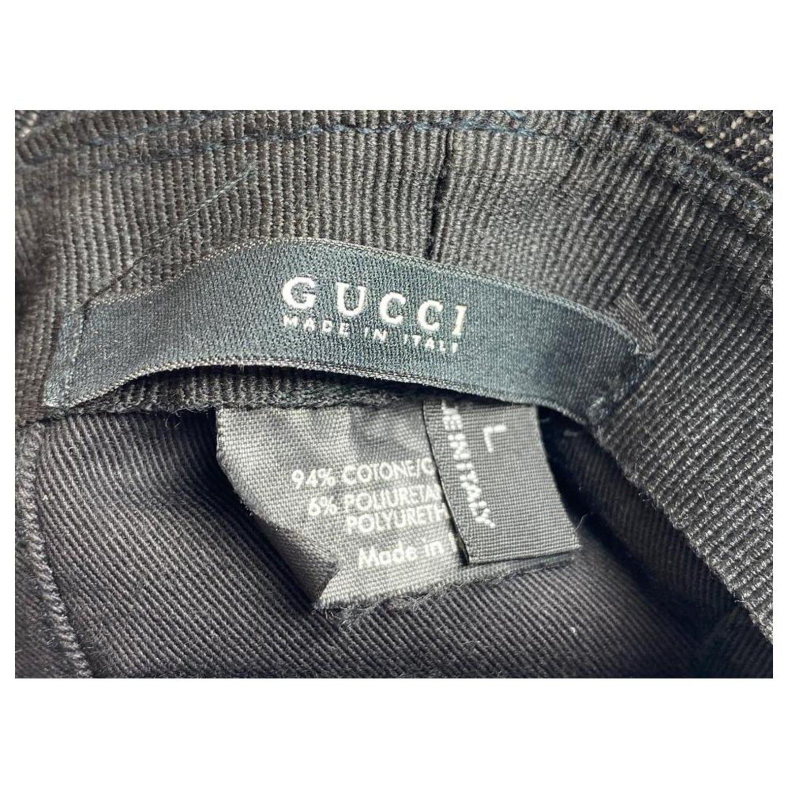 Gucci Monogram Charcoal Black Denim Bucket Hat ref.291360 - Joli