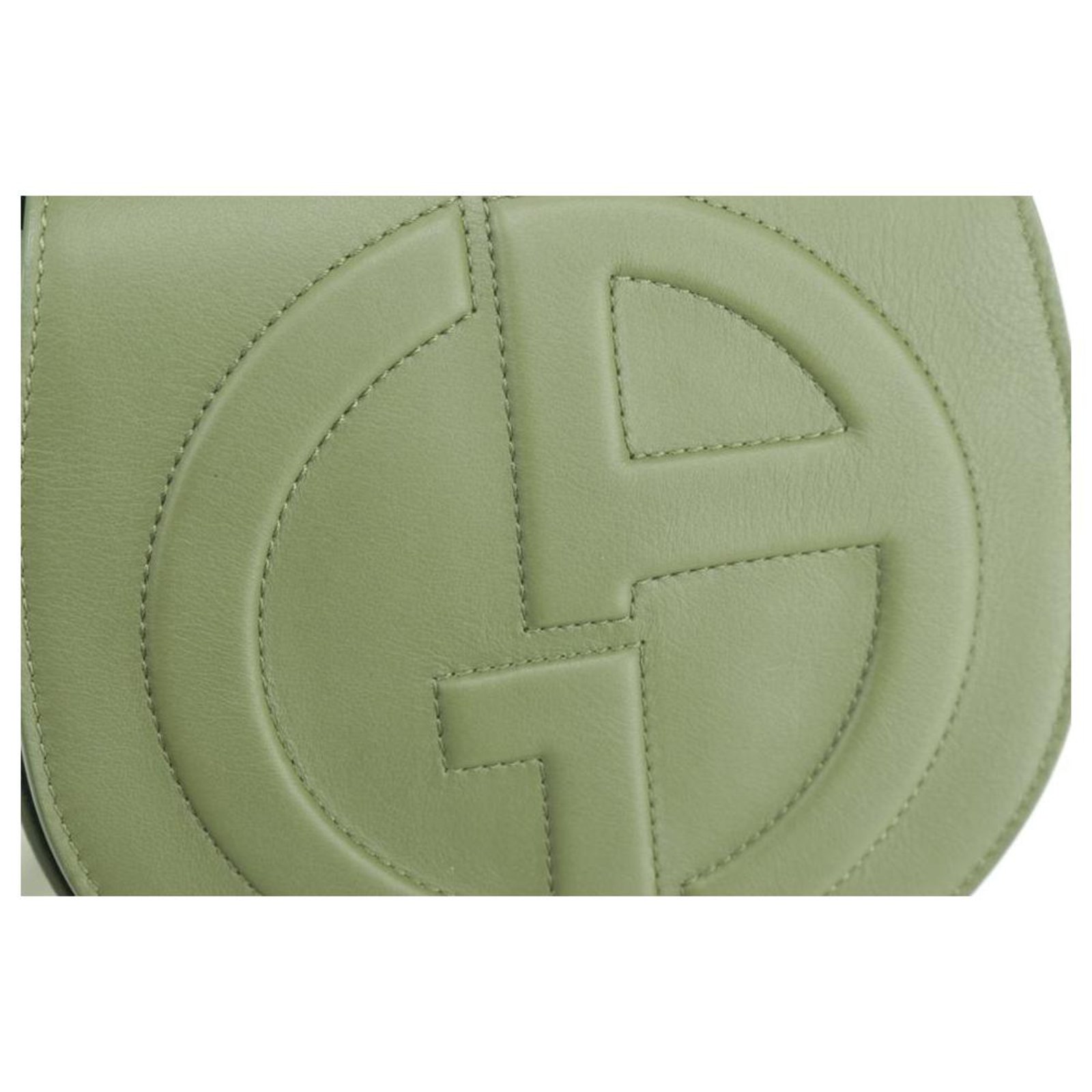 Giorgio Armani Logo Flap-Top Green Leather Crossbody Plastic ref.291432 -  Joli Closet