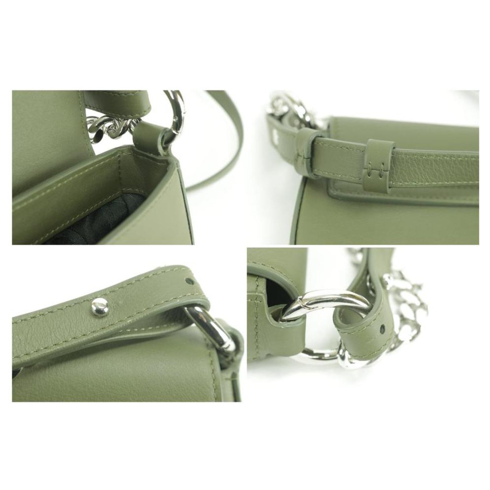 Giorgio Armani Logo Flap-Top Green Leather Crossbody Plastic ref.291432 -  Joli Closet