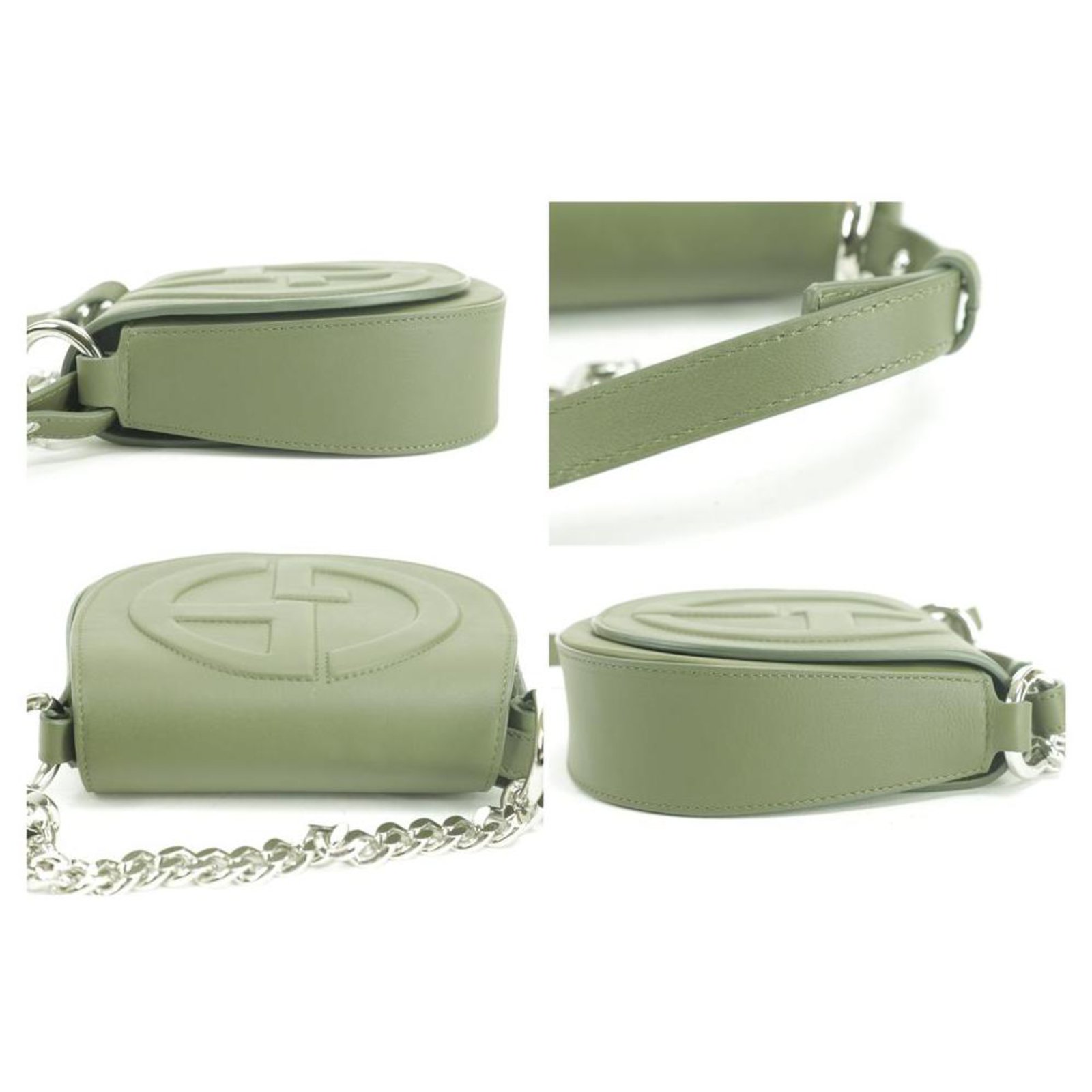 Giorgio Armani Logo Flap-Top Green Leather Crossbody Plastic ref.291432 -  Joli Closet