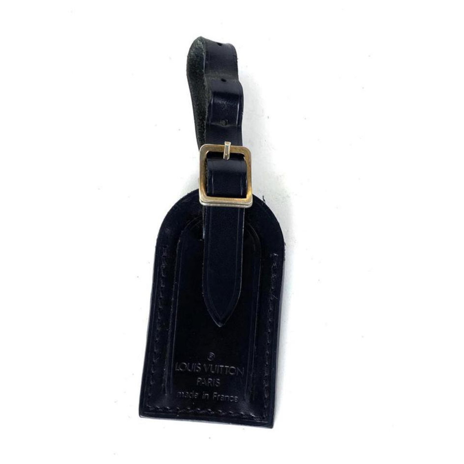 Louis Vuitton Black Leather Luggage Tag Bag Charm India