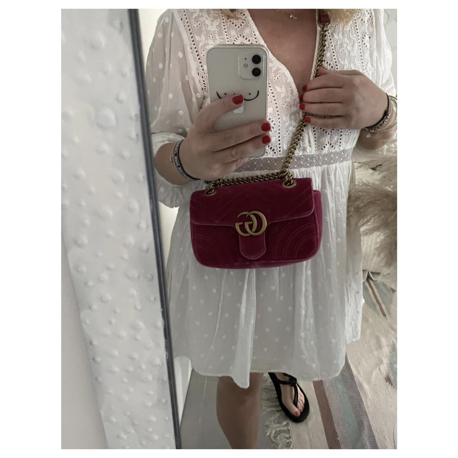 Gucci fuchsia velvet bag hot sale