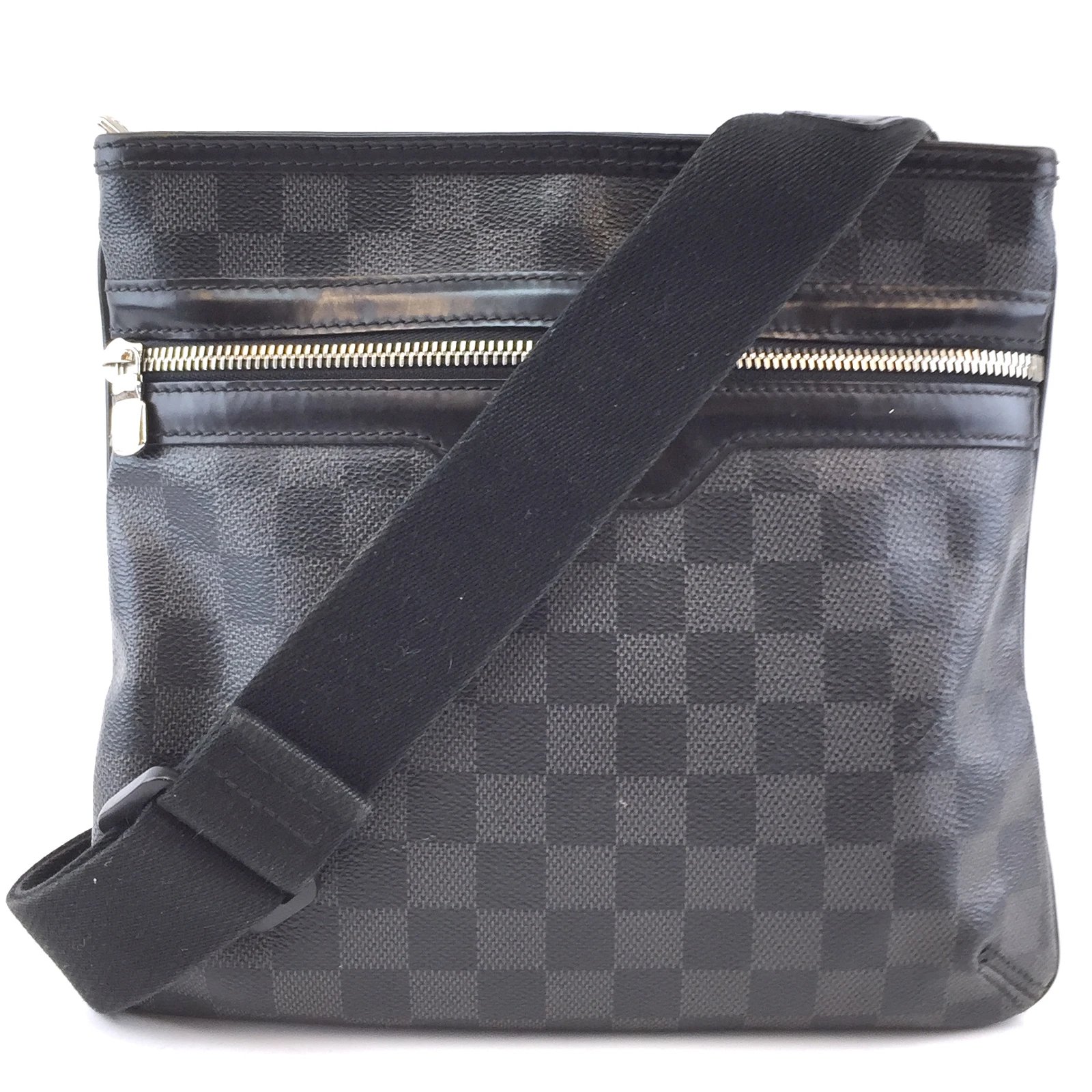 Louis Vuitton Thomas PM Damier Graphite Canvas Black Leather ref.292862 ...