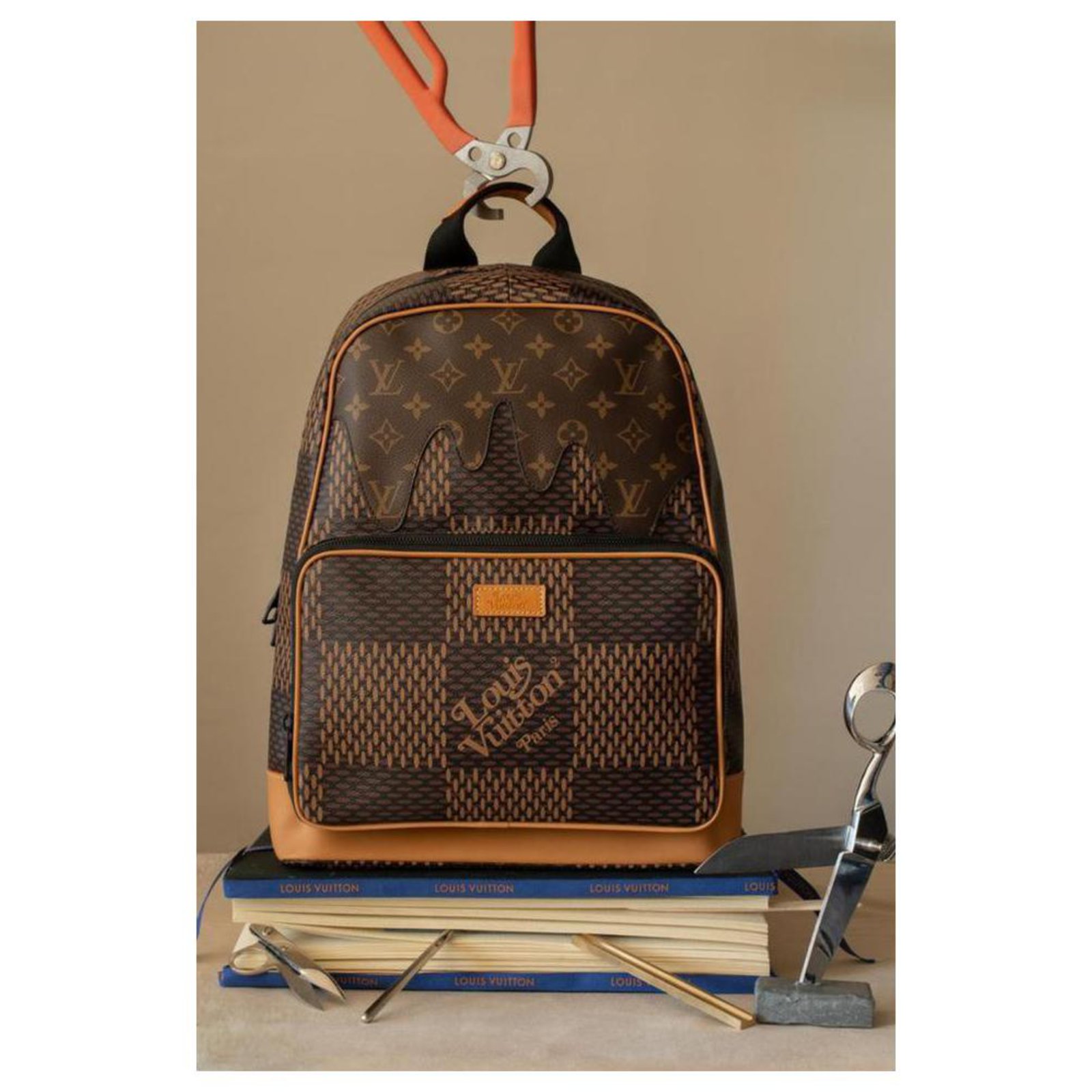 Louis Vuitton Damier Ebene Nigo Campus Backpack Rare Runway Drip Melt 860471