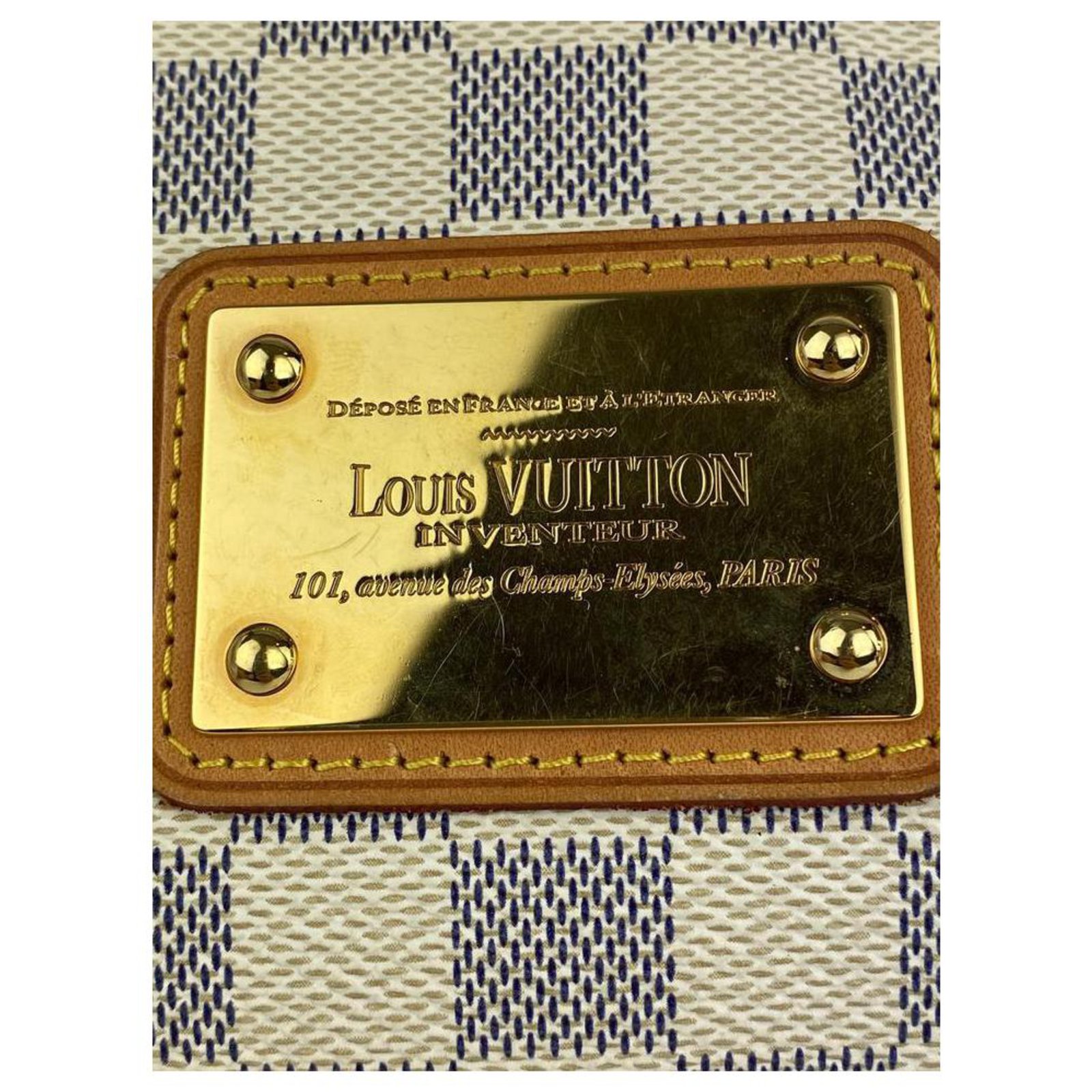 Louis Vuitton Damier Azur Pochette Eva Crossbody White Chain ref.293752 -  Joli Closet