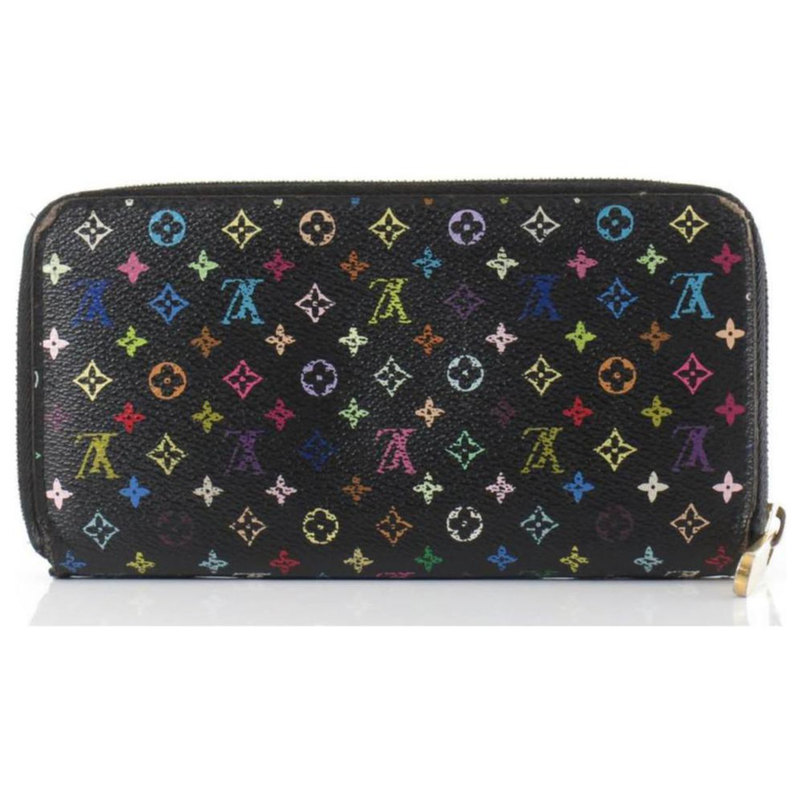 Louis Vuitton Black Monogram Multicolor Noir Zippy Wallet Long Zip Around  ref.293805 - Joli Closet