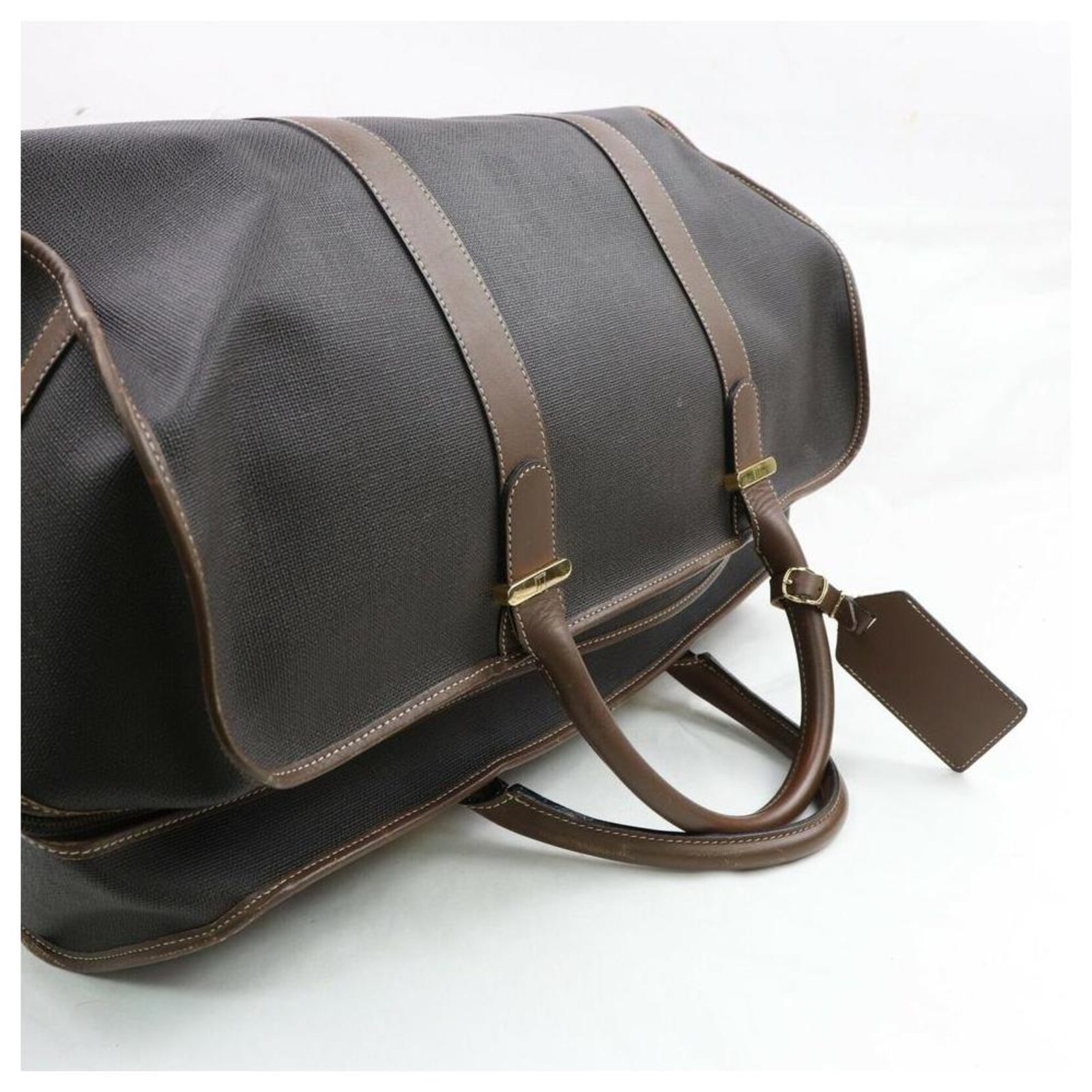 Alfred Dunhill Dunkelbraune Boston Duffle Sporttasche Leder ref.293844 Joli Closet