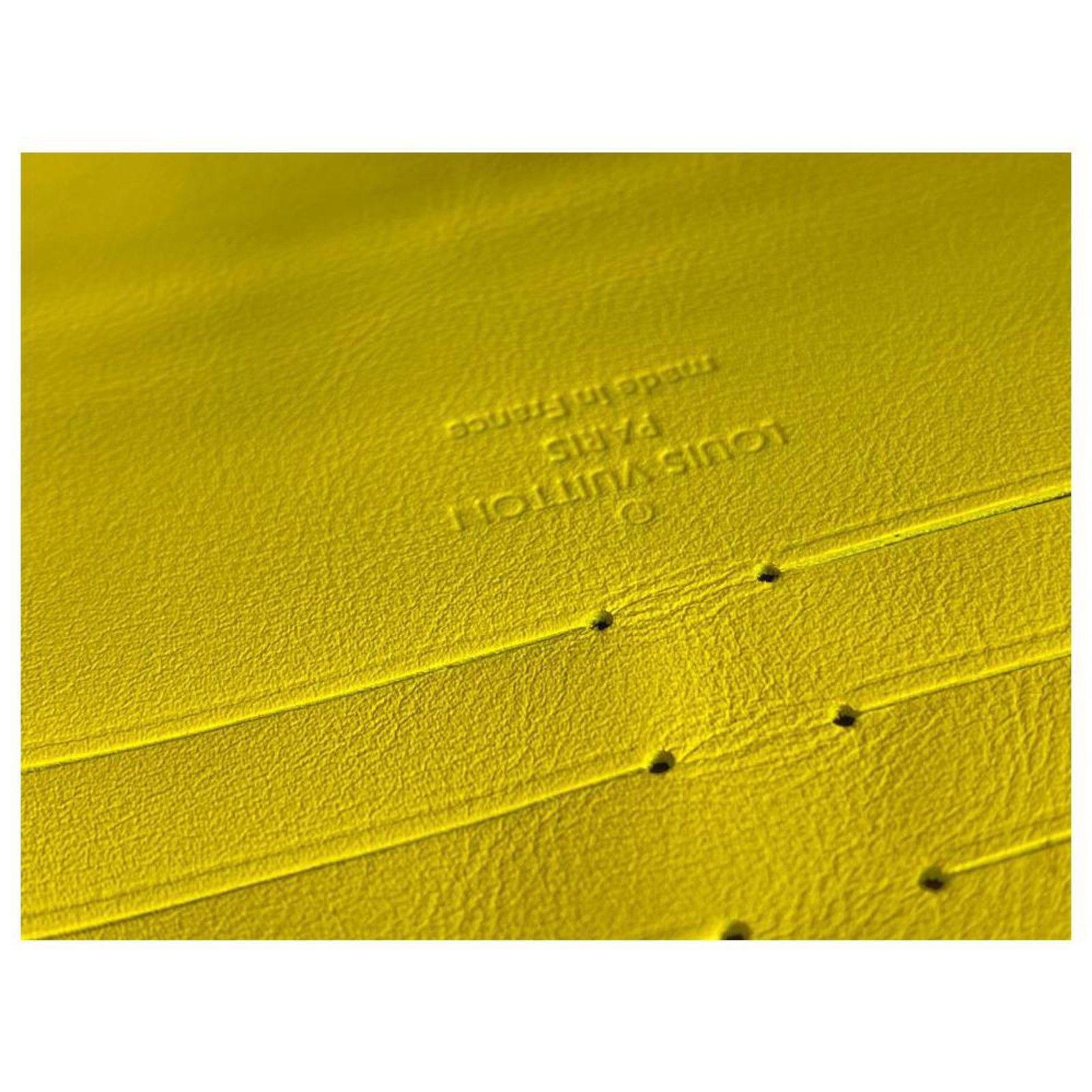 Louis Vuitton Damier Graphite Pochette Voyage mm Zip Clutch Yellow Stripe 862045