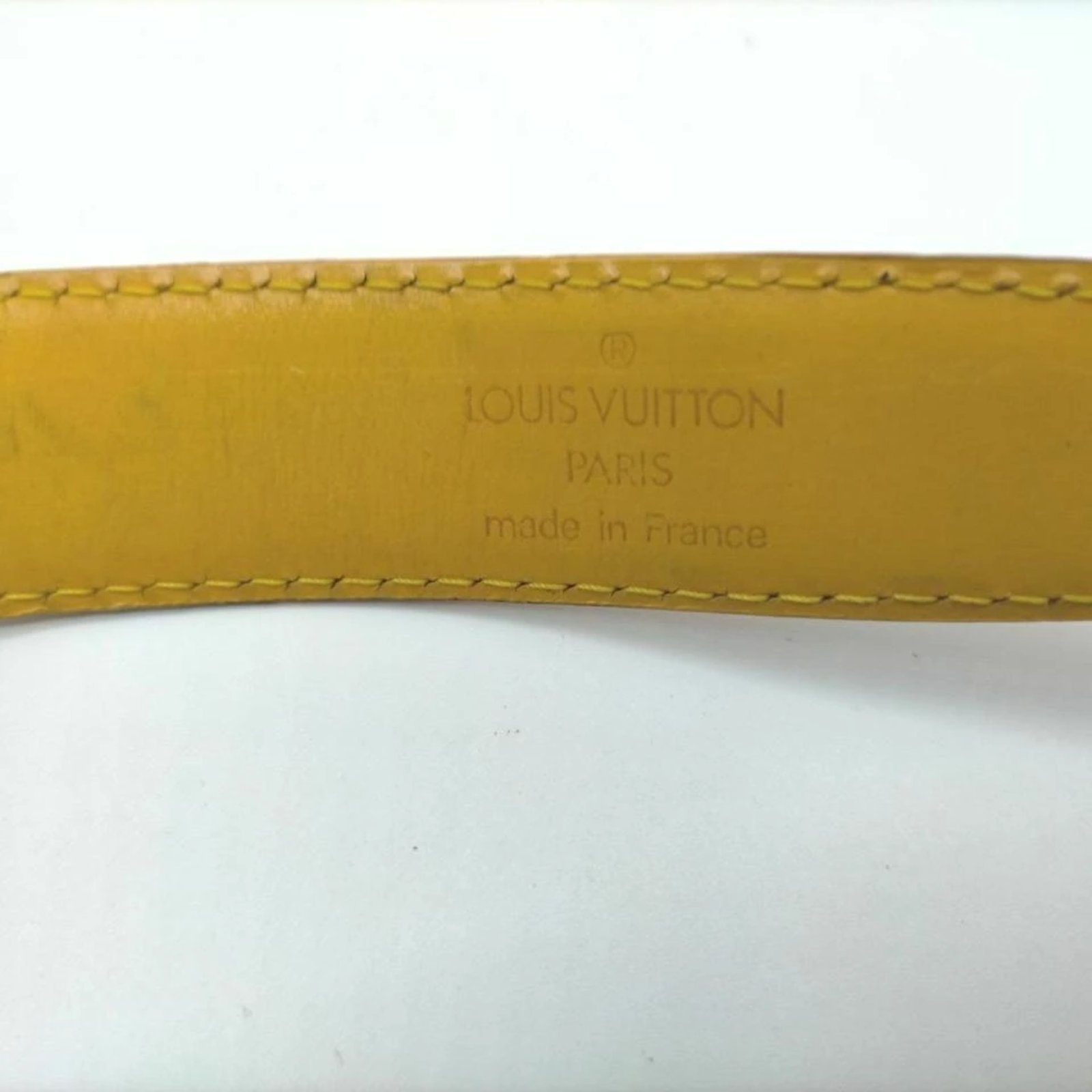 Louis Vuitton Yellow Epi Leather Ceinture Belt White gold Metal
