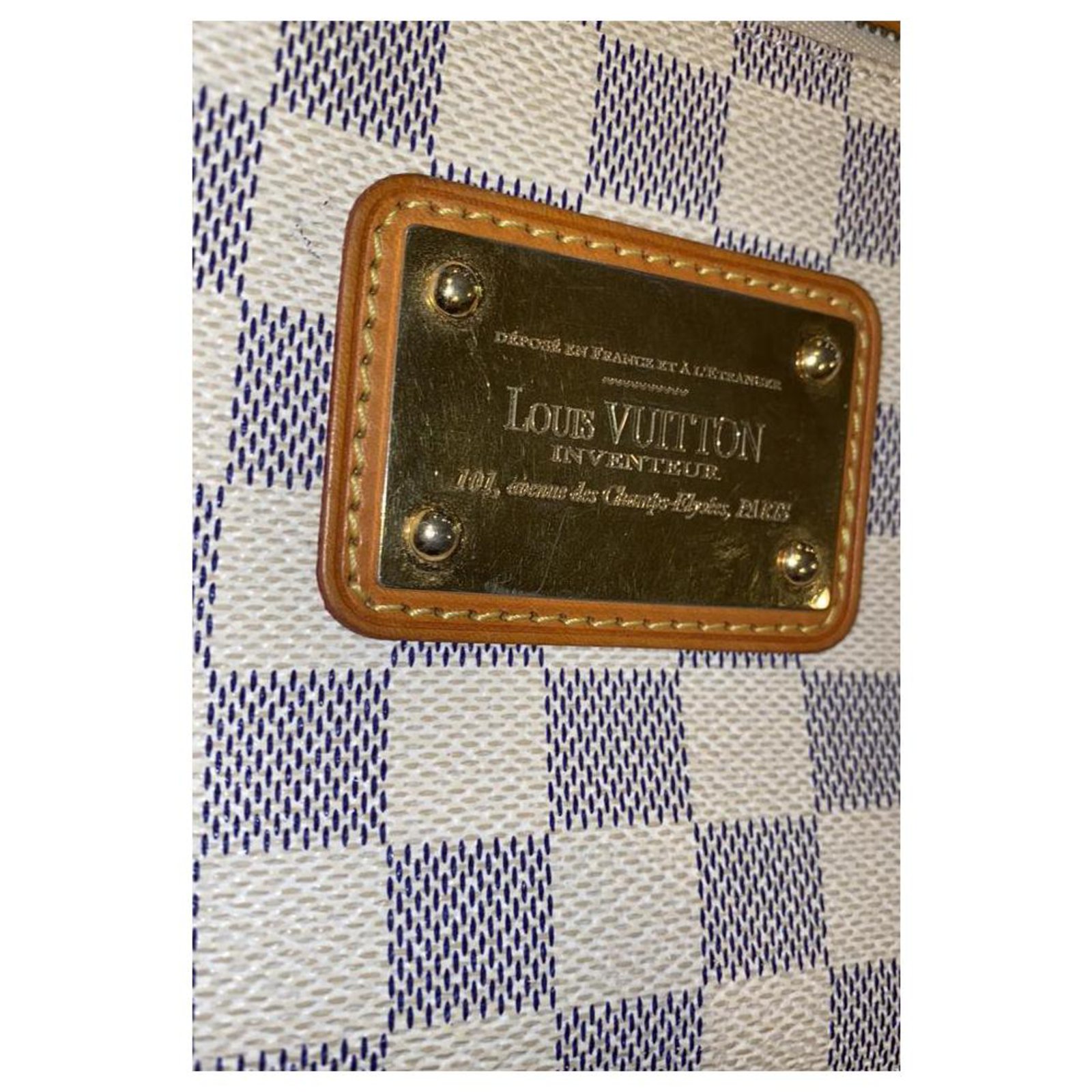 Louis Vuitton Borsa a tracolla Pochette Eva in tela Damier Azur Beige  ref.1059234 - Joli Closet