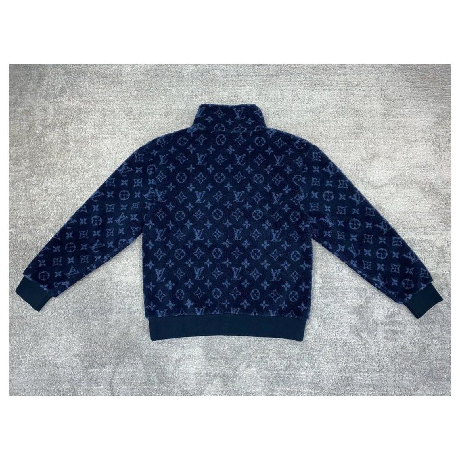 Louis Vuitton XXL Herren Blue Nuit Monogramm Jacquard Fleece Zip Through  Jacke Polyester ref.293983 - Joli Closet