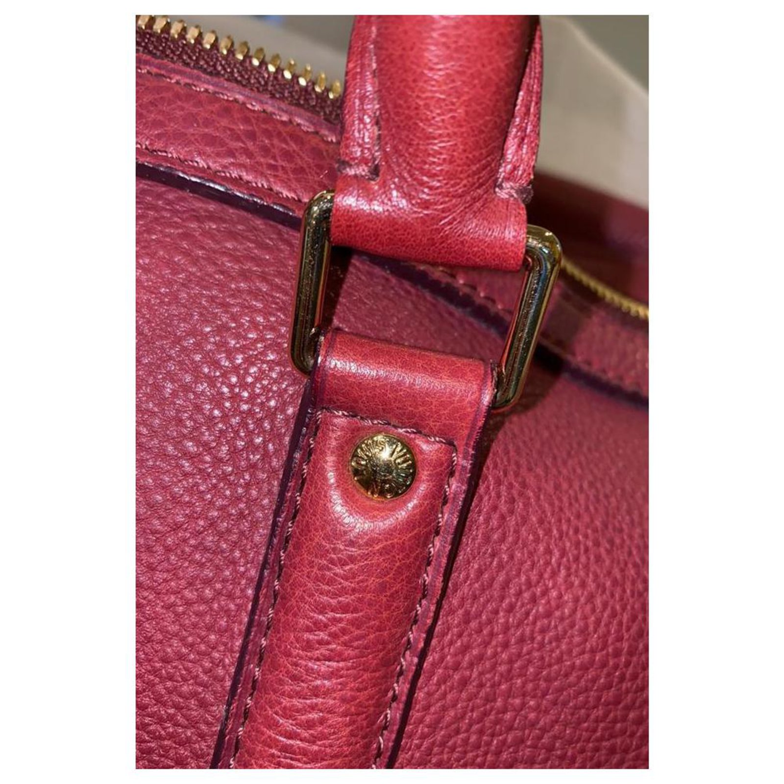 Louis Vuitton Dark Red Jasper Calf Leather Sofia Coppola SC Bag GM Speedy  861632