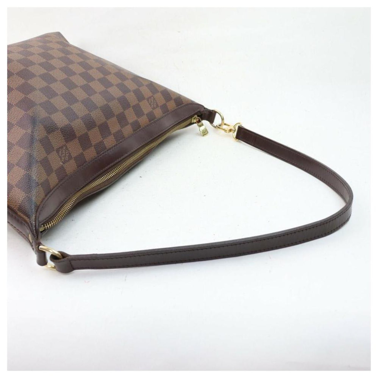 Louis Vuitton Illovo Hobo Damier Ebene Zip 4lv611 Brown Coated Canvas  Shoulder Bag, Louis Vuitton