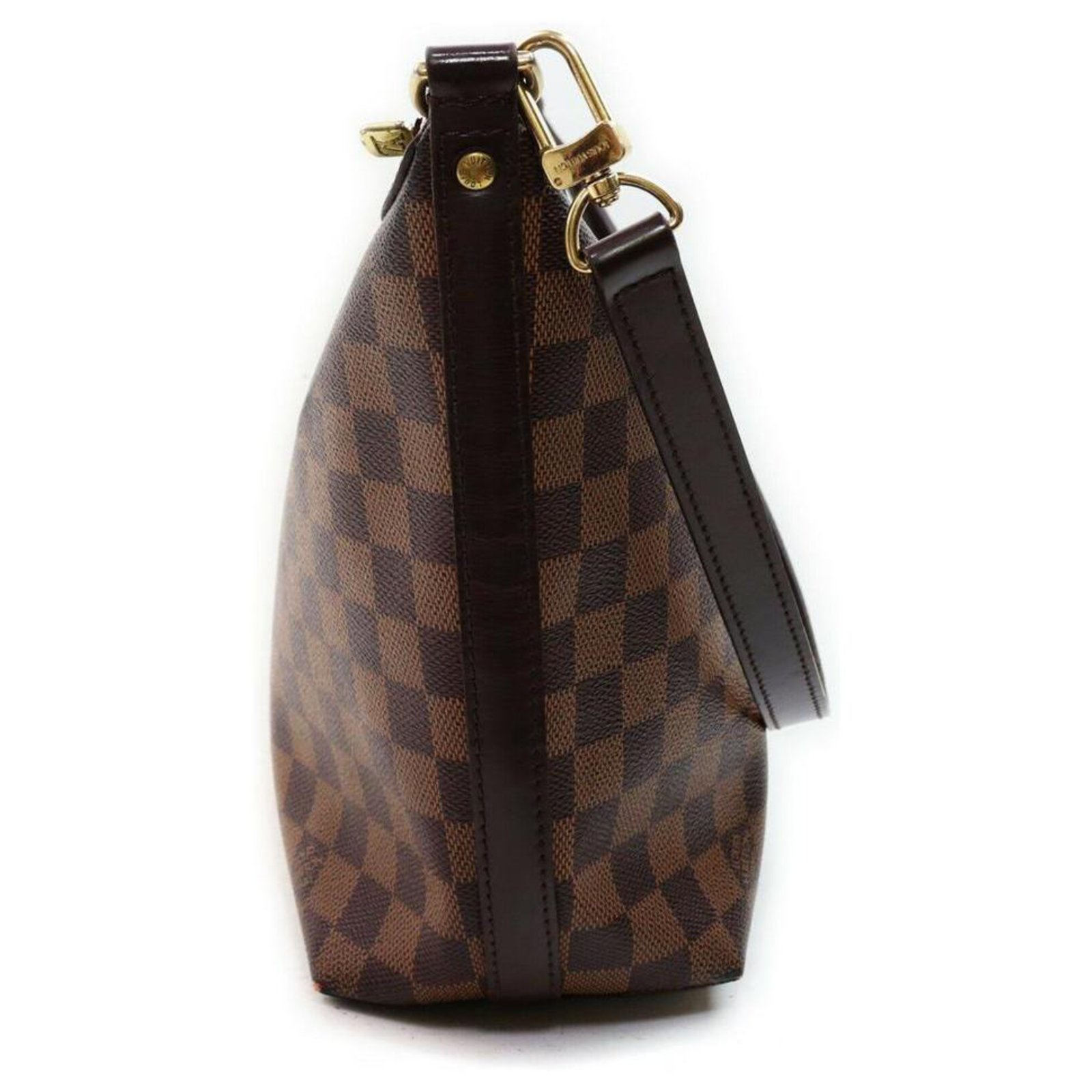 Louis Vuitton Illovo Hobo Damier Ebene Zip 4lv611 Brown Coated