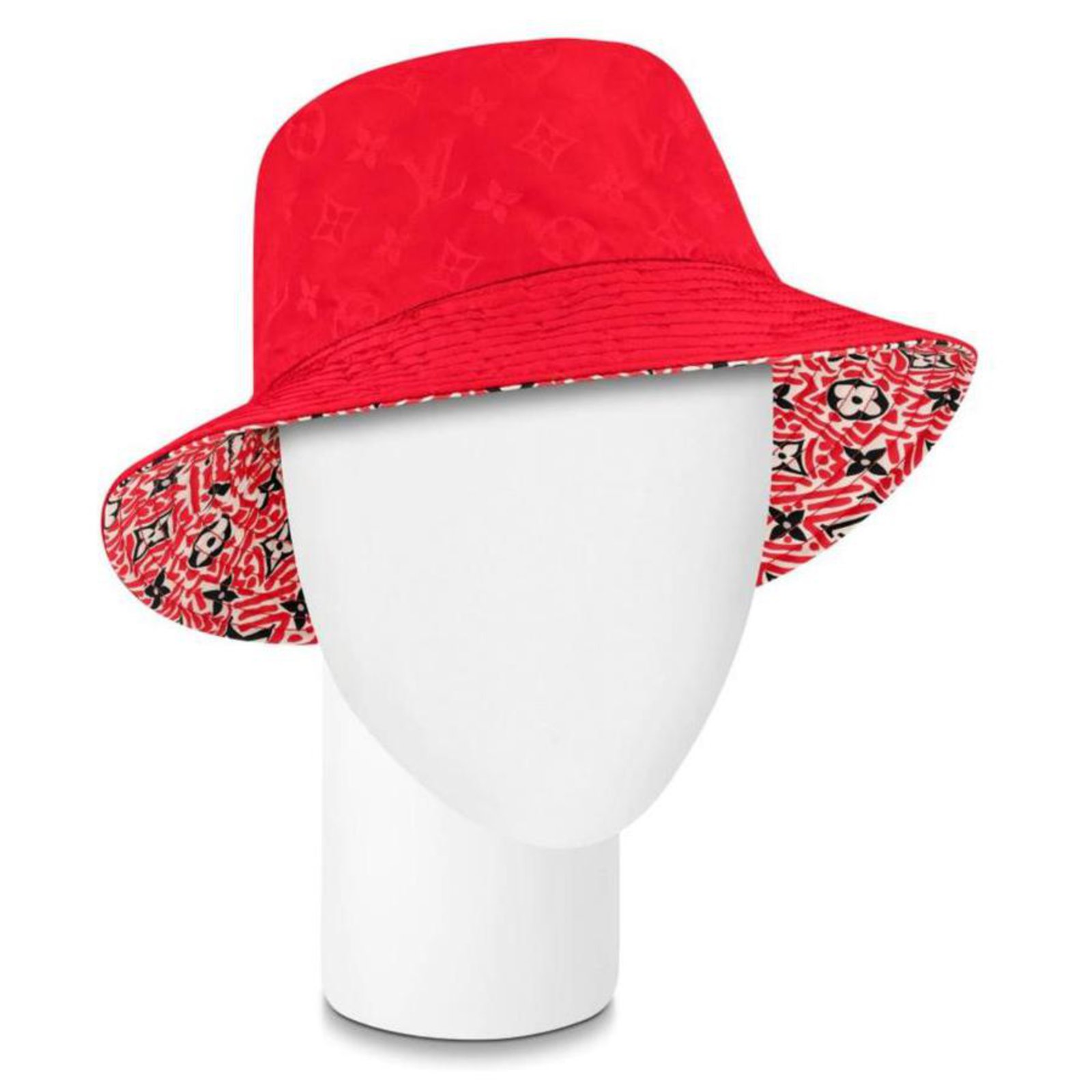 Louis Vuitton 20AW LV Crafty Reversible Bucket Hat Fisherman Cap Red Medium  Silk Polyester ref.743146 - Joli Closet