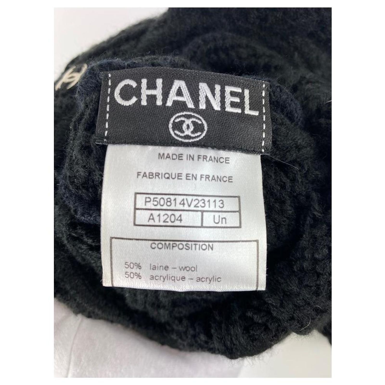 Chanel Ultra Rare CC Logo Ski Mask Beanie Hat Cap Woven  display picture 2