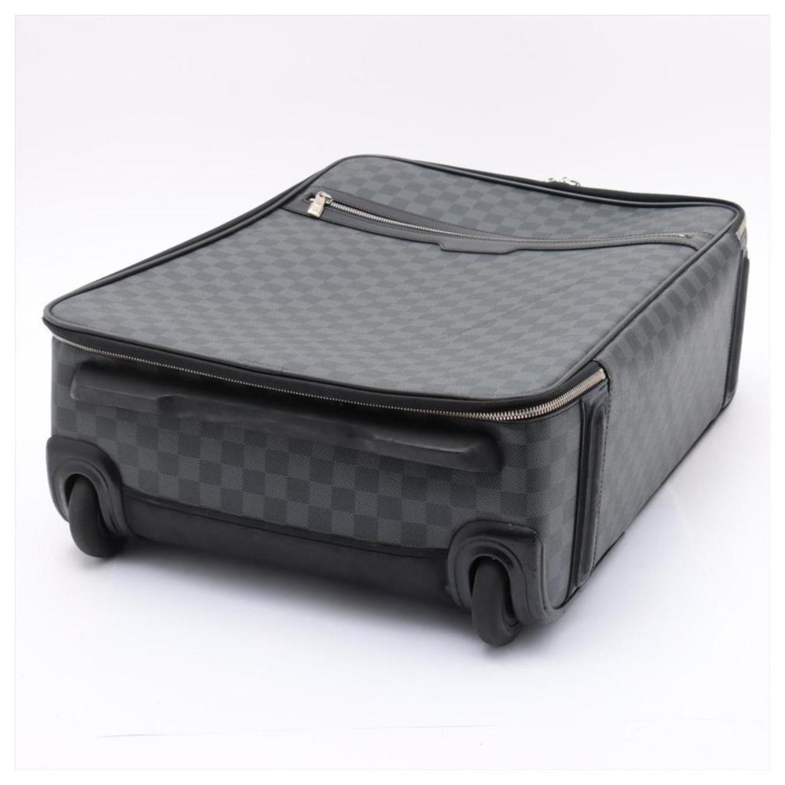 Louis Vuitton Damier Graphite Pegase 50 Rolling Luggage Trolley Leather  ref.294172 - Joli Closet