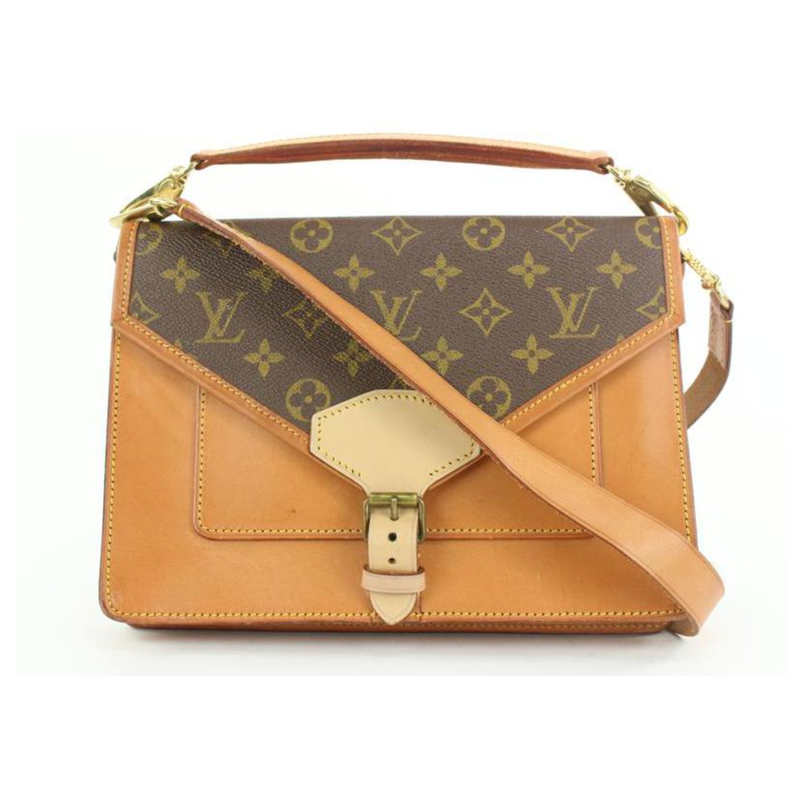 Biface leather crossbody bag Louis Vuitton Brown in Leather - 23224031