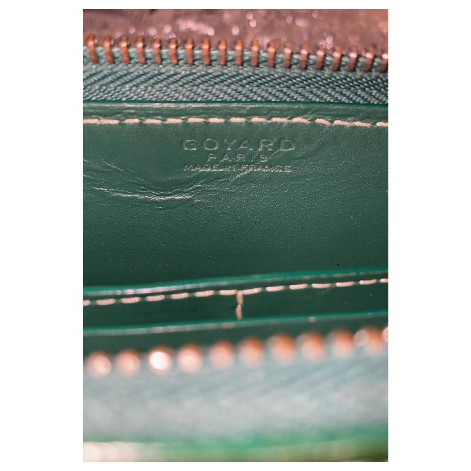 Goyard Matignon GM Green Chevron Zip Wallet Leather ref.291445 - Joli Closet