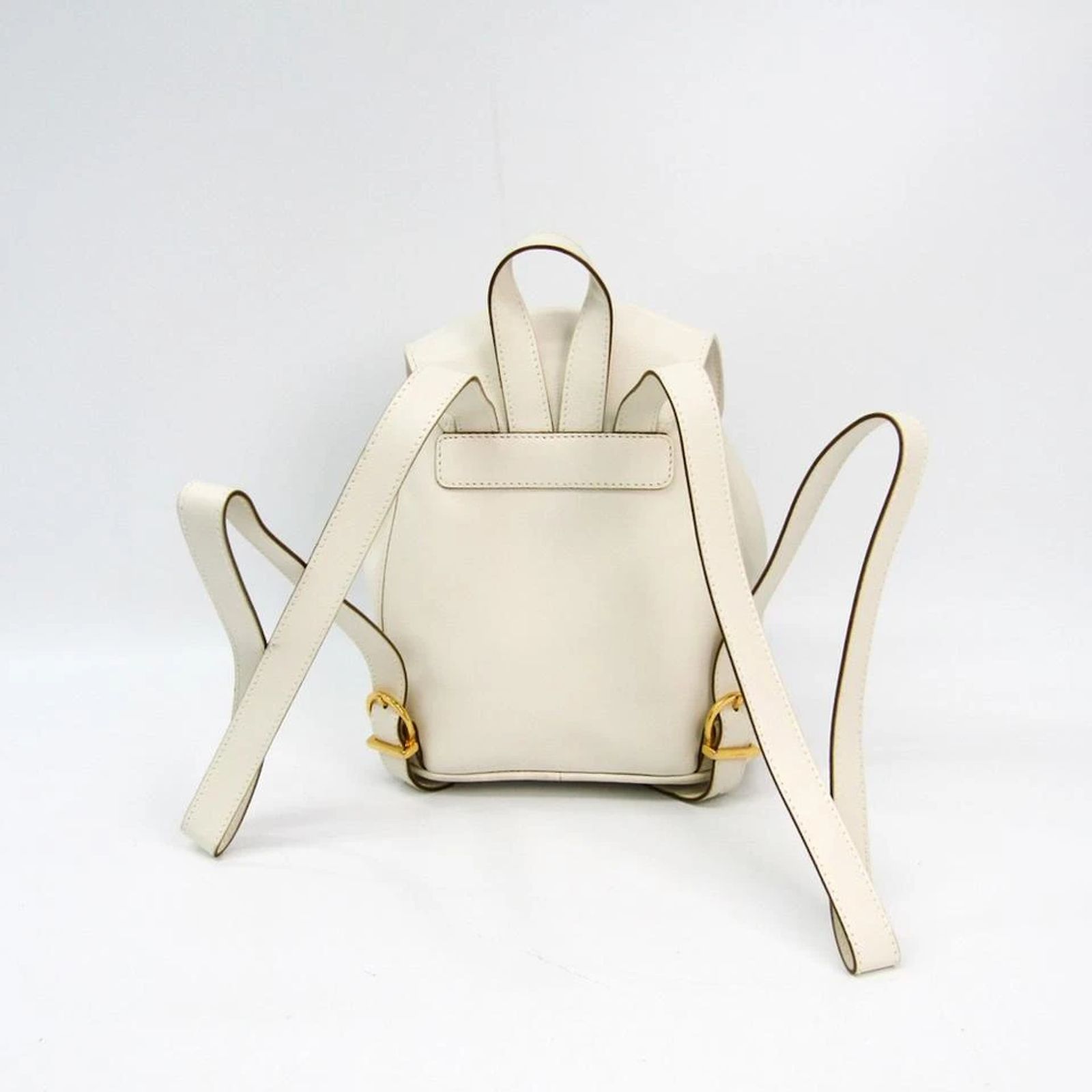 Salvatore Ferragamo Cream white Leather Backpack Gancini Gold Accents bag Ferragamo Gancini Gold Leather Shoulder Bag 2000s – dba  main image 3