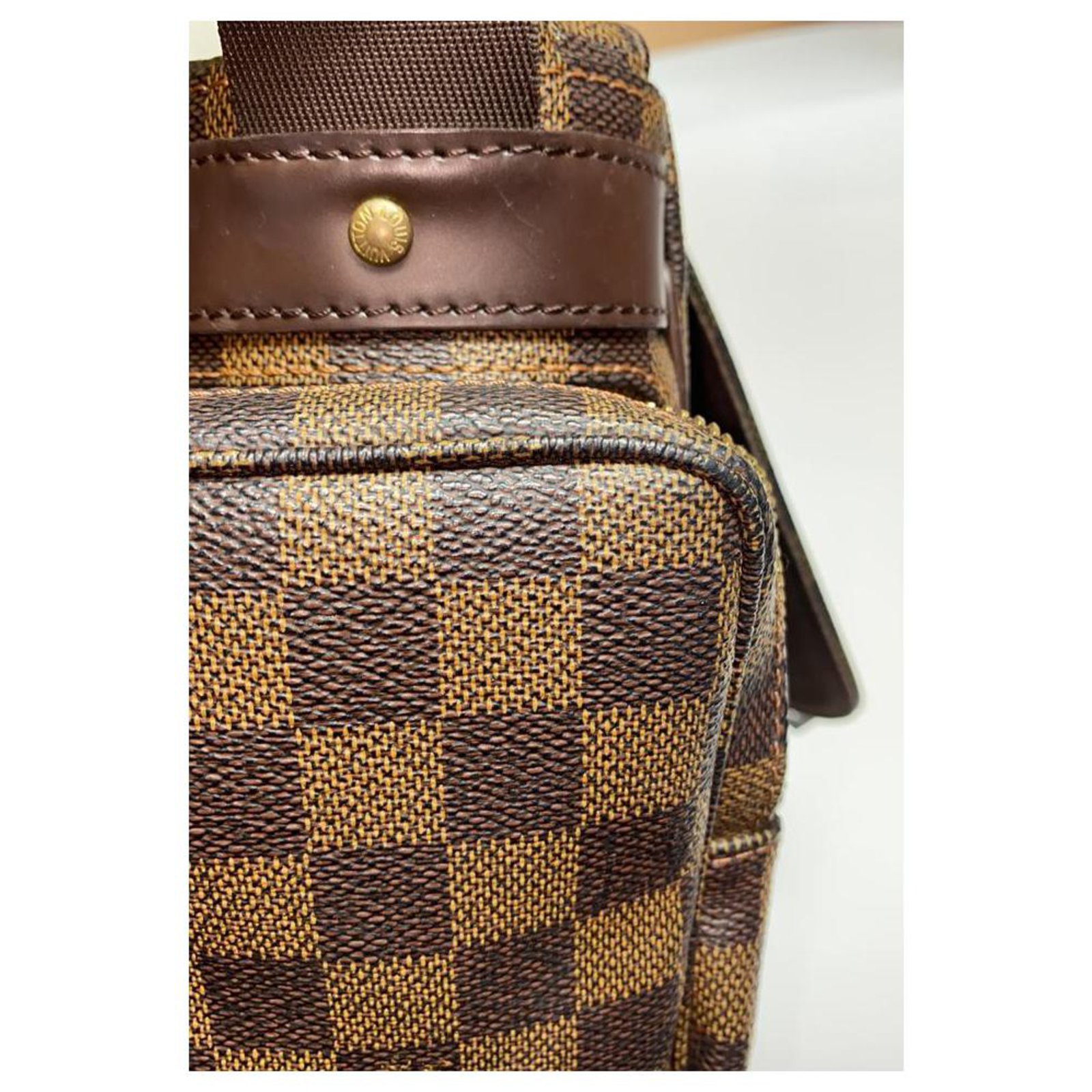 Brown Louis Vuitton Damier Ebene Melville Reporter Crossbody Bag