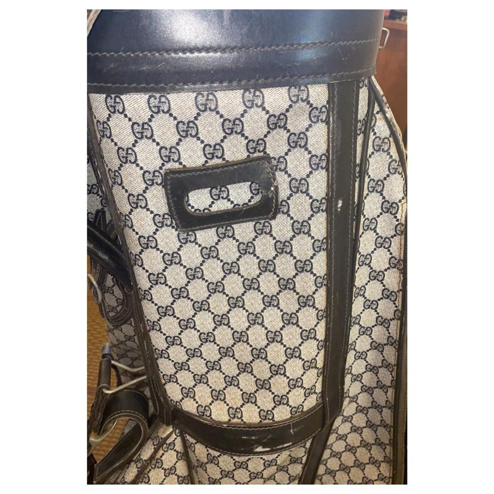 Gucci Navy Supreme GG Golf Caddy Club Carrier Leather ref.294625