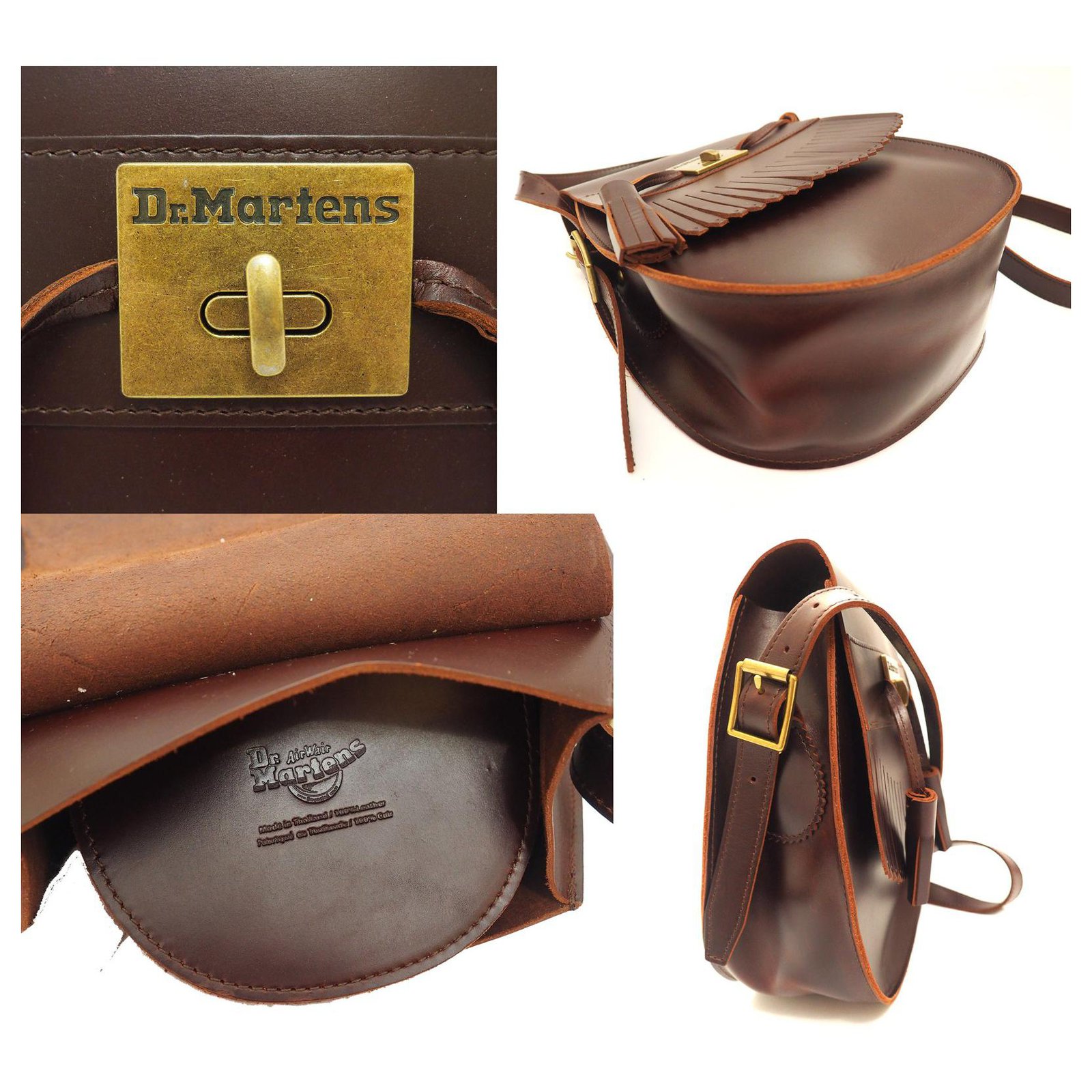 Dr. Martens Dr Martens Tassel Kev Chocolate Brown Leather Brando Saddle  Shoulder Bag Crossbody Bronze ref.295061 - Joli Closet