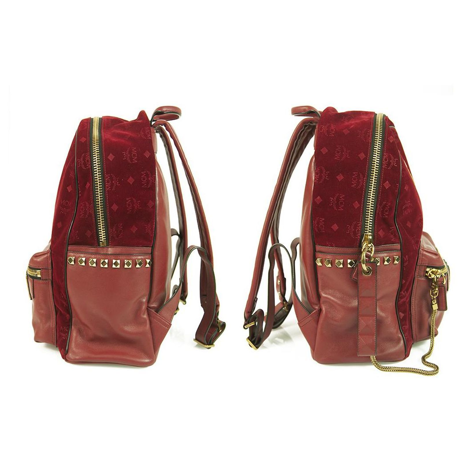 Stark Velvet Insignia Medium Backpack MCM Medium Stark Backpack in Visetos and Nappa Leather  main image 2