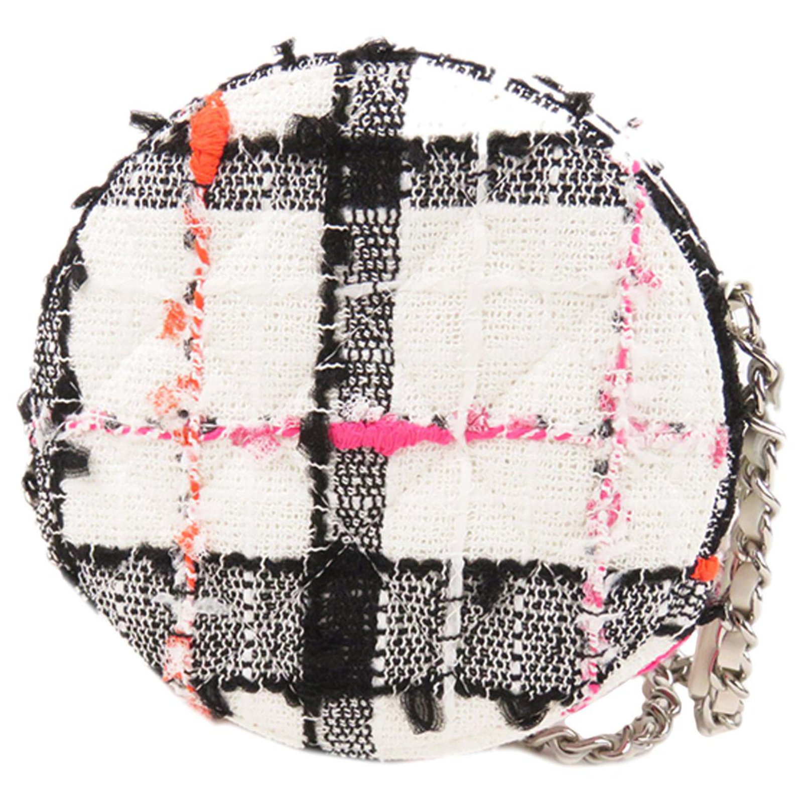 Chanel White Round As Earth Tweed Crossbody Bag Multiple colors Cloth  ref.296414 - Joli Closet