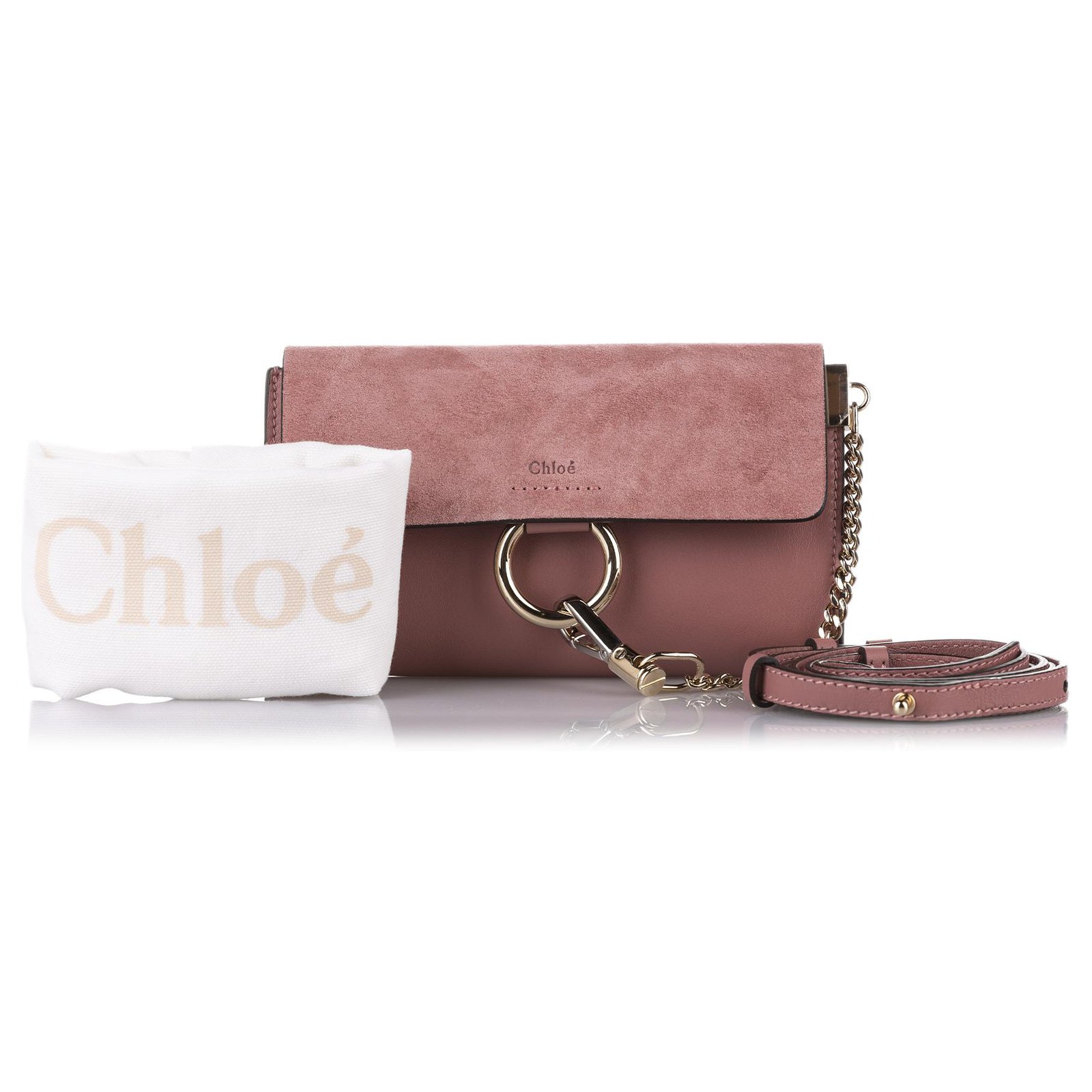 Chloé Chloe Pink Faye Leather Crossbody Bag Suede Pony-style calfskin  ref.296914 - Joli Closet