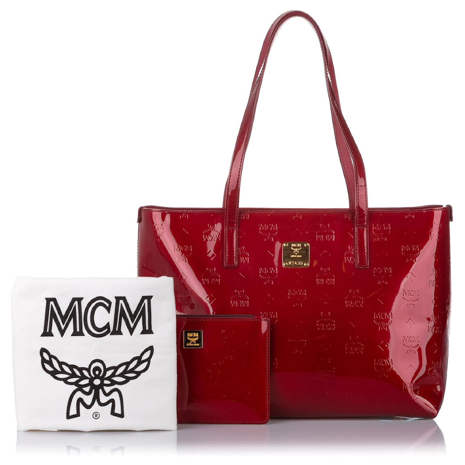 mcm red tote