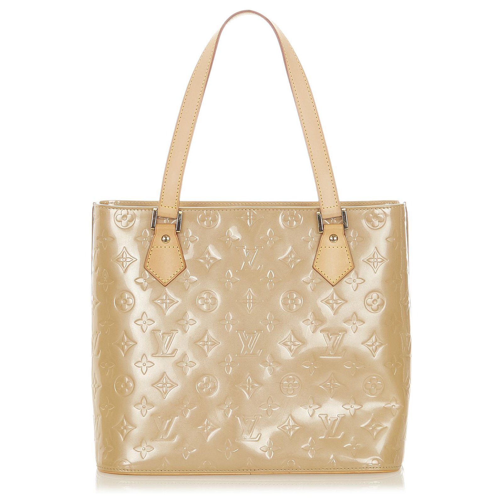 Louis Vuitton Brown Vernis Houston Tote Bag Beige Leather Patent leather  ref.297106 - Joli Closet