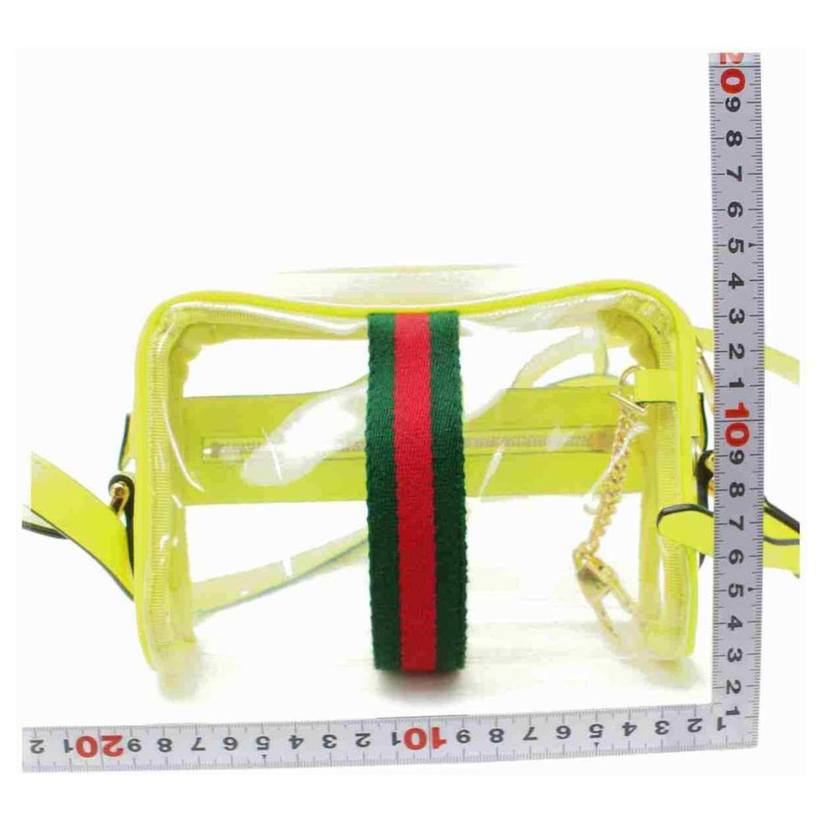 Gucci Ophidia Neon Yellow Transparent Crossbody