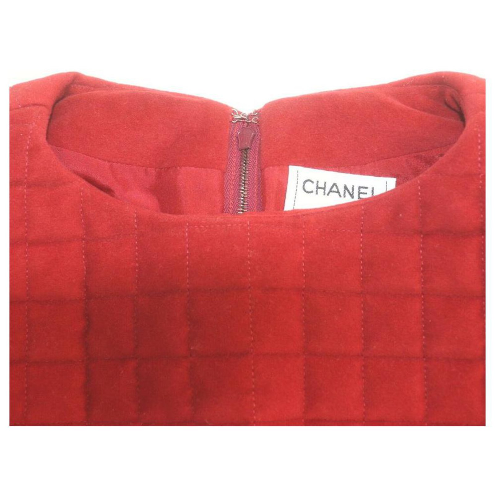 Chanel Red Quilted Vest Blouse Cotton ref.297342 - Joli Closet