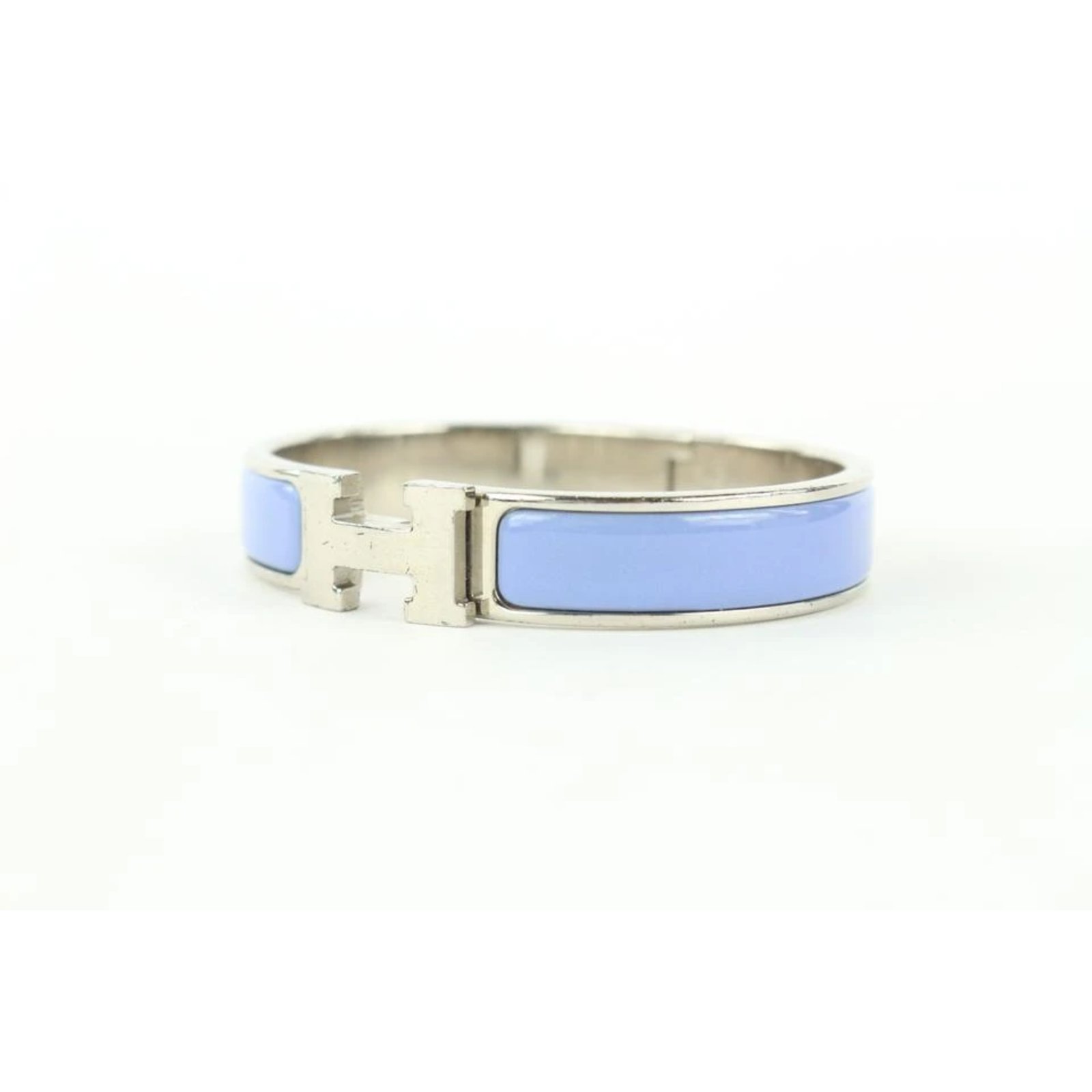 Blue x Silver Clic Clac H Bangle Bracelet Cuff
