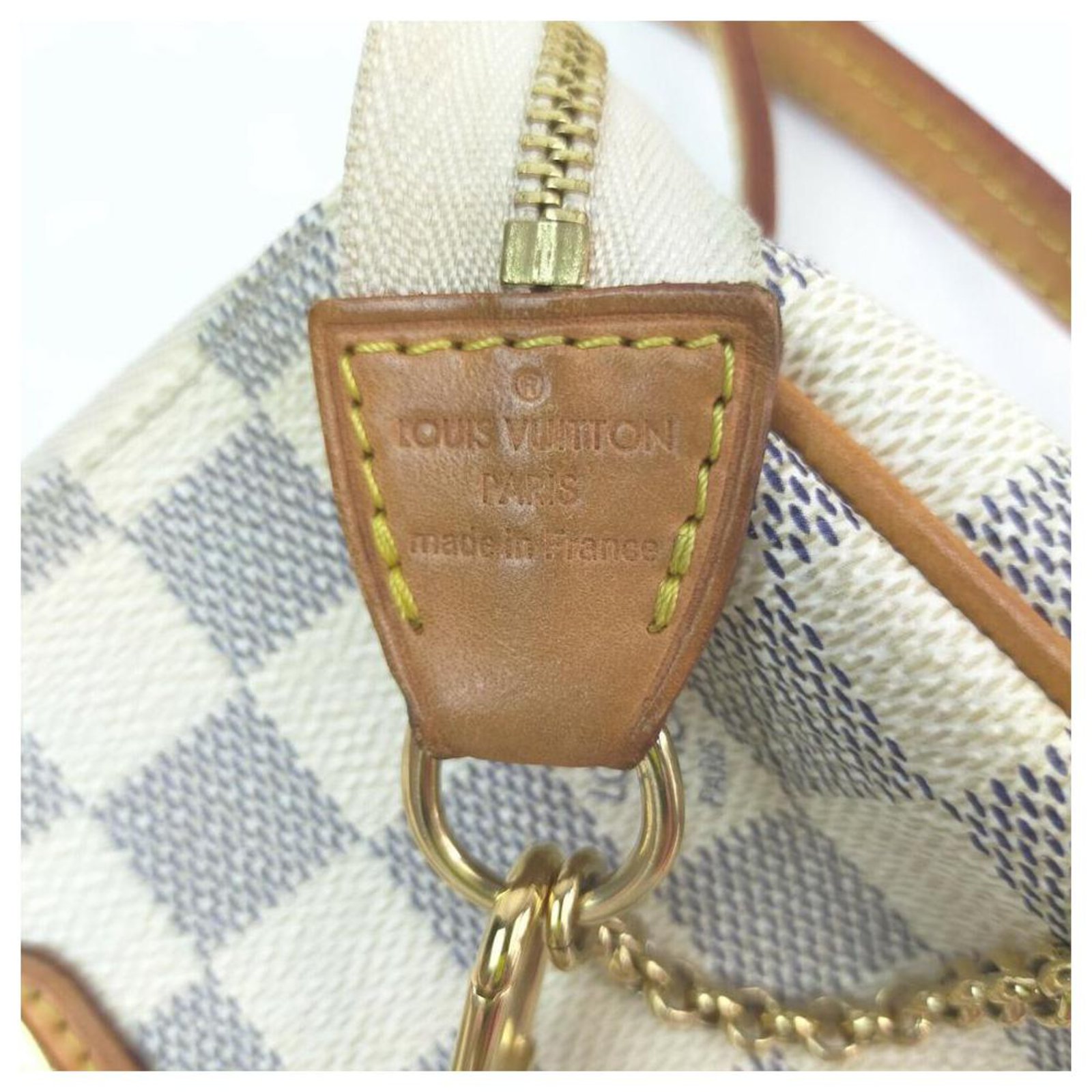 Louis Vuitton Damier Azur Pochette Eva Crossbody 2way Leather