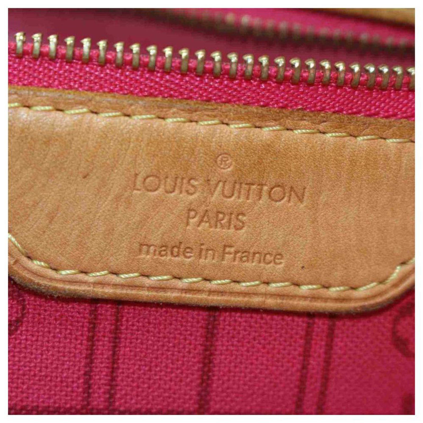 Louis Vuitton Mon Monogram Stripe Neverfull GM Red Tote Bag Large
